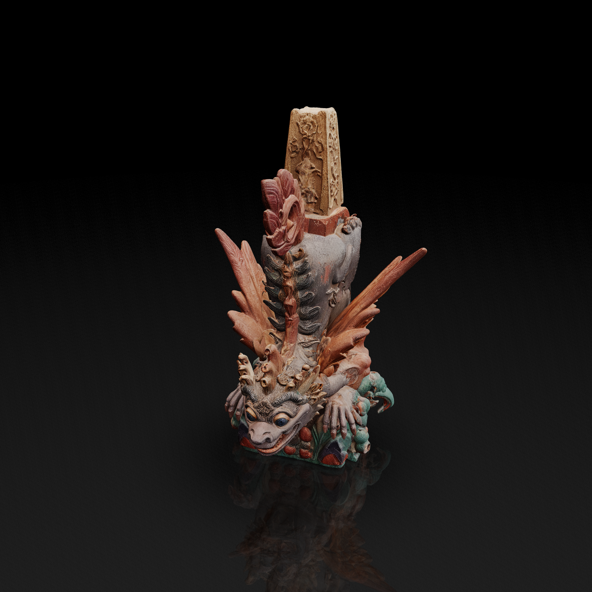 Wooden Garuda Sculpture - 3D model