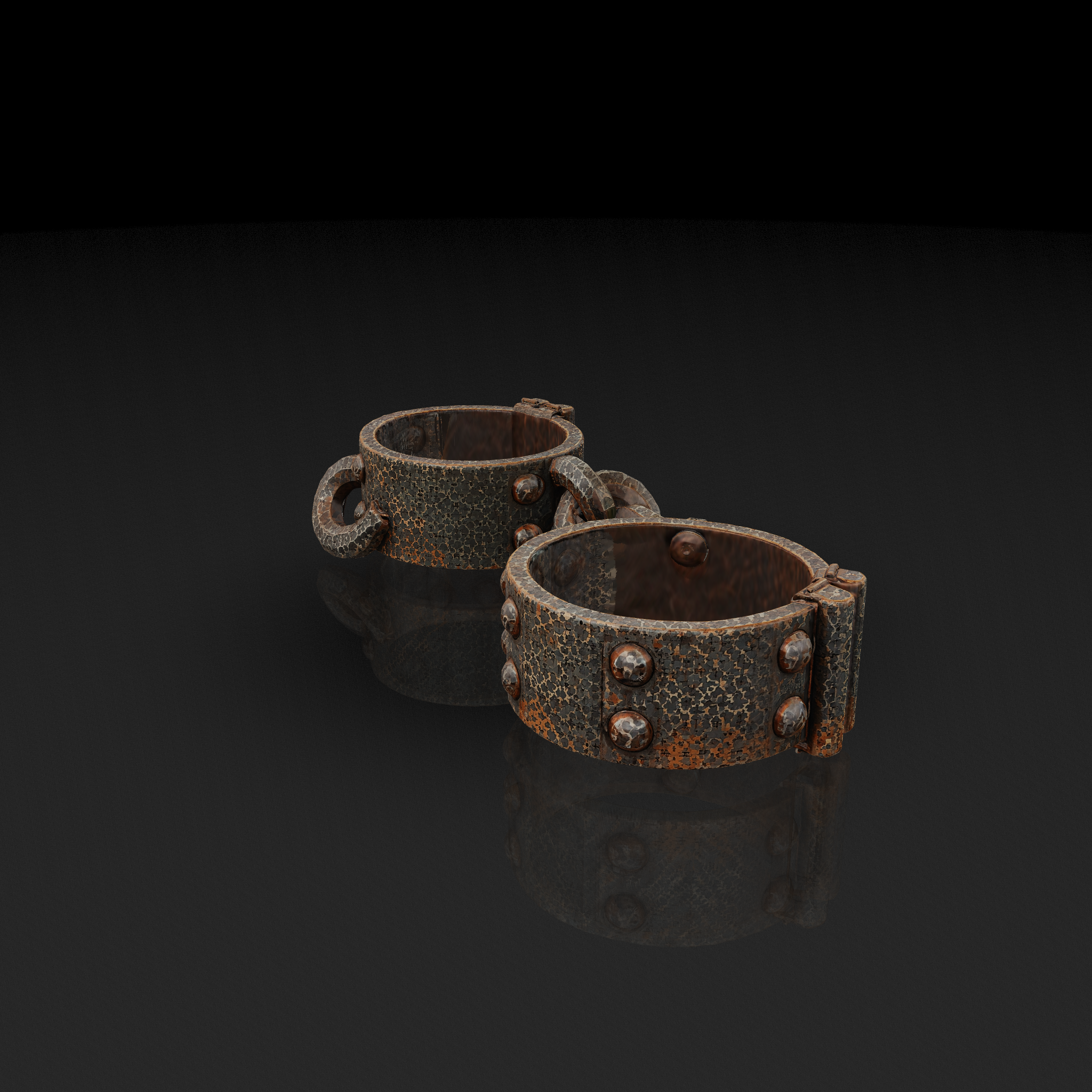 Rusty Metal Shackles - 3D model