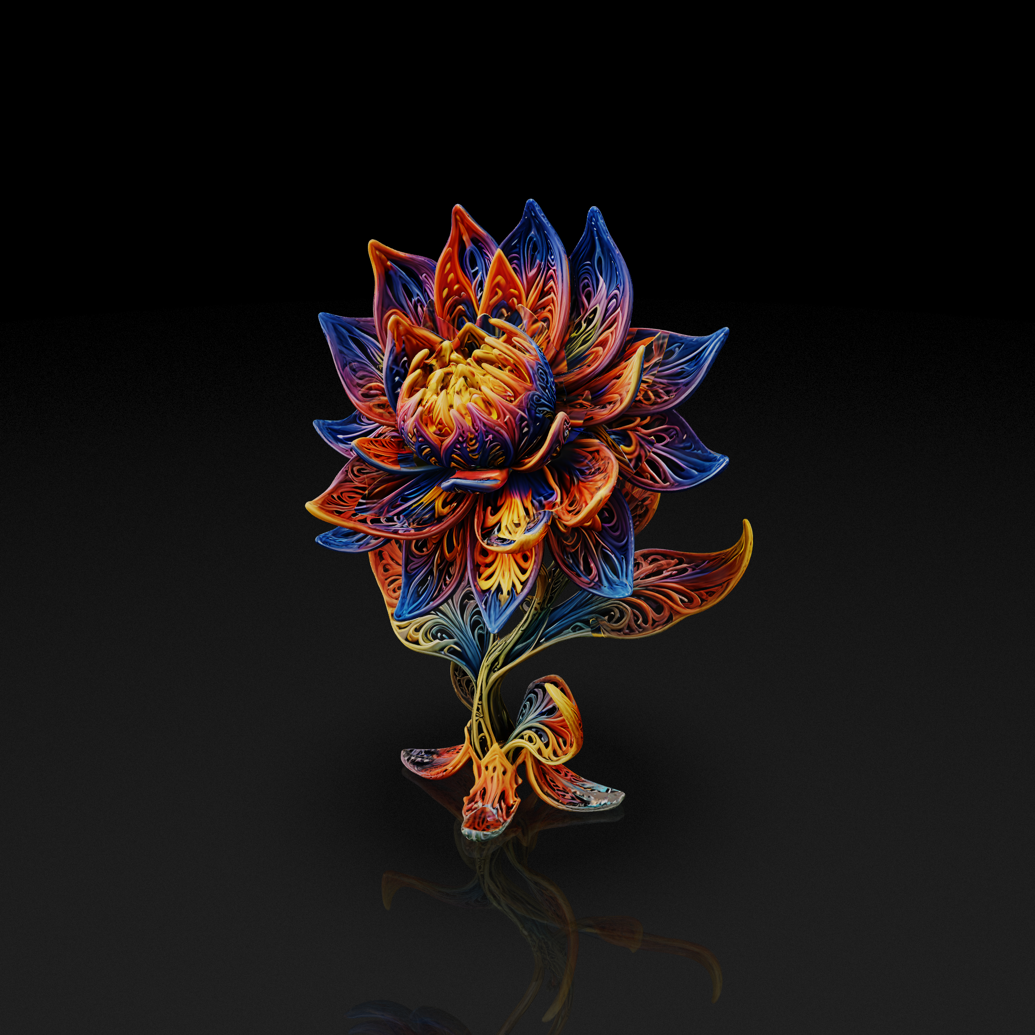 Multicolor Filigree Flower