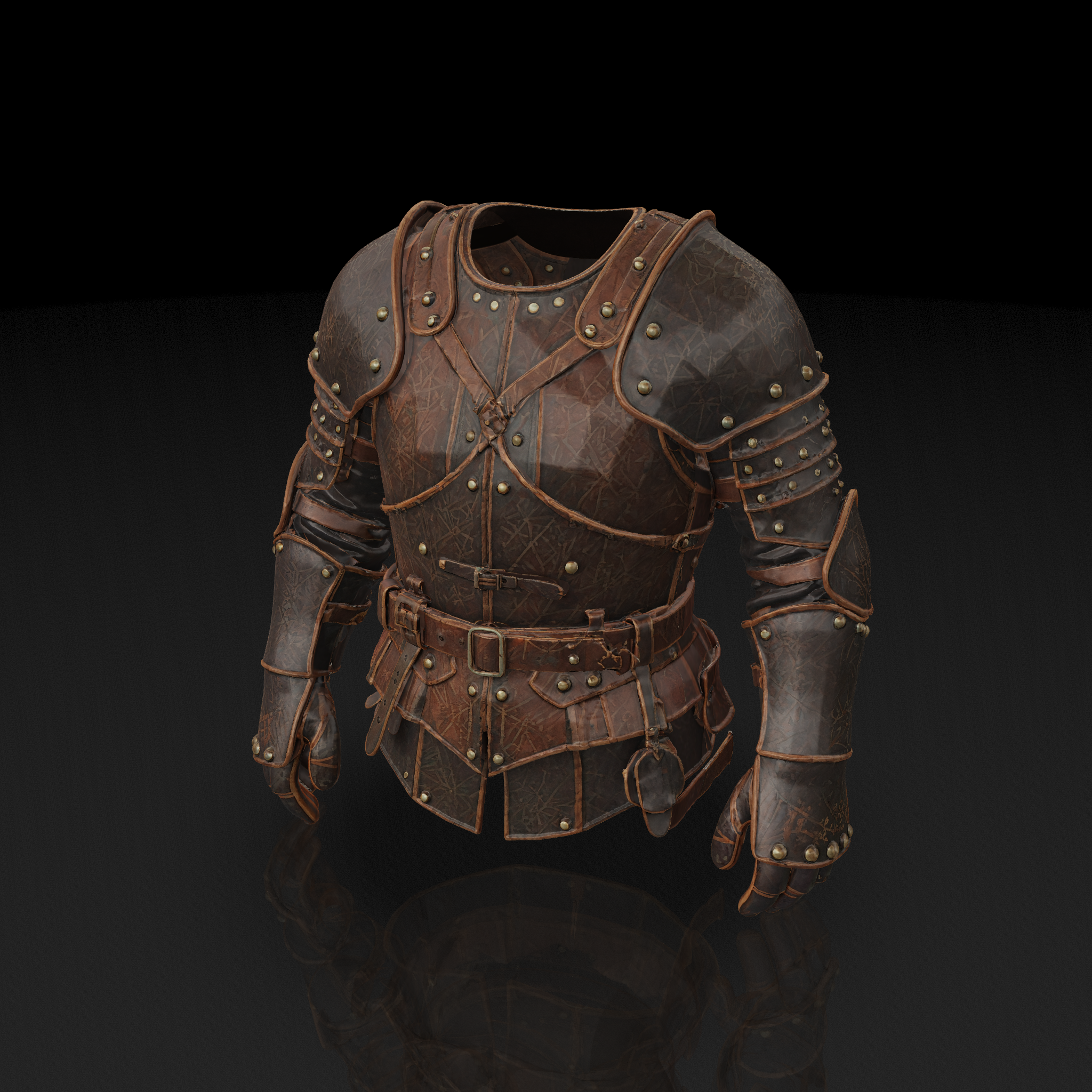 Brown Leather Armor - 3D model