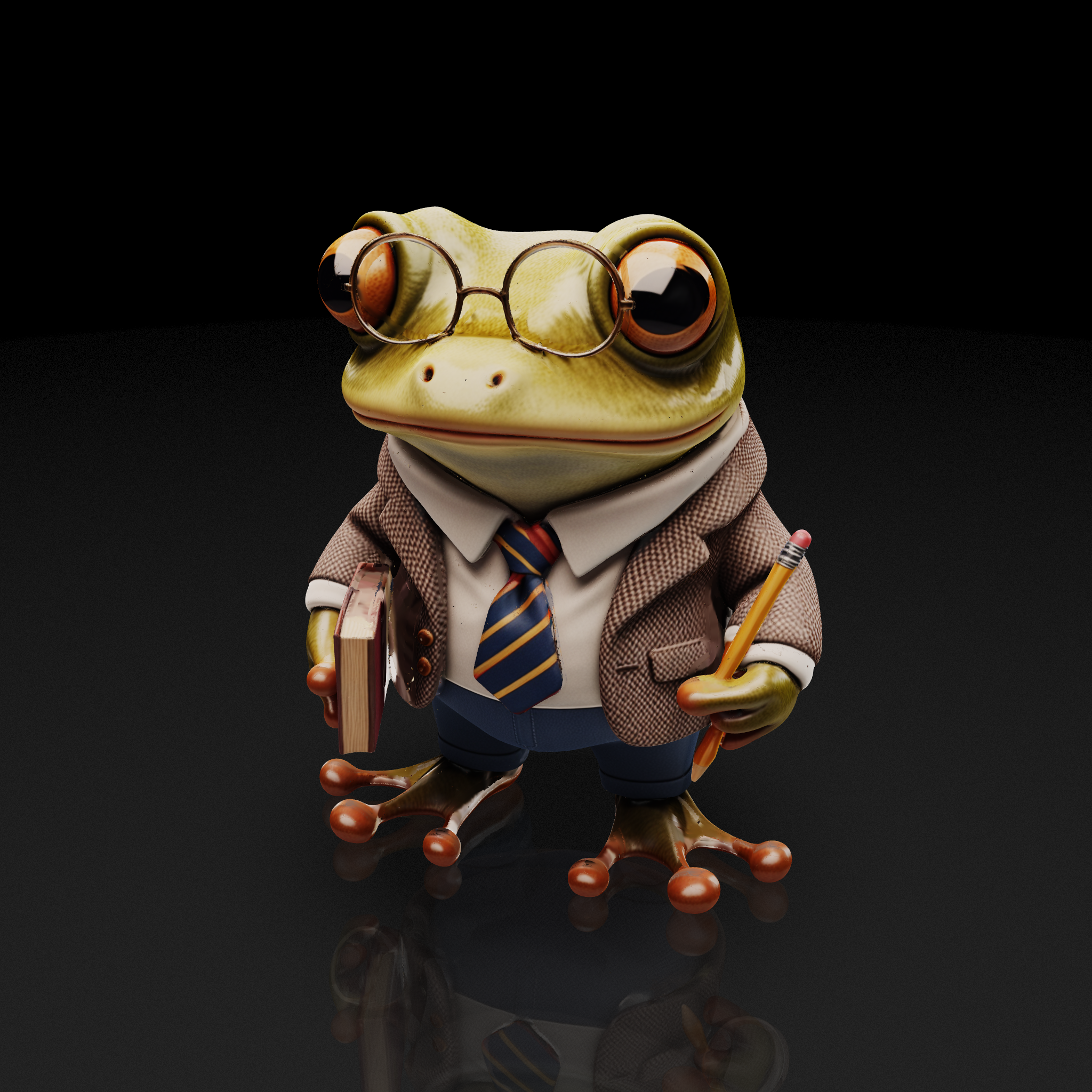 Scholarly Frog Portrait