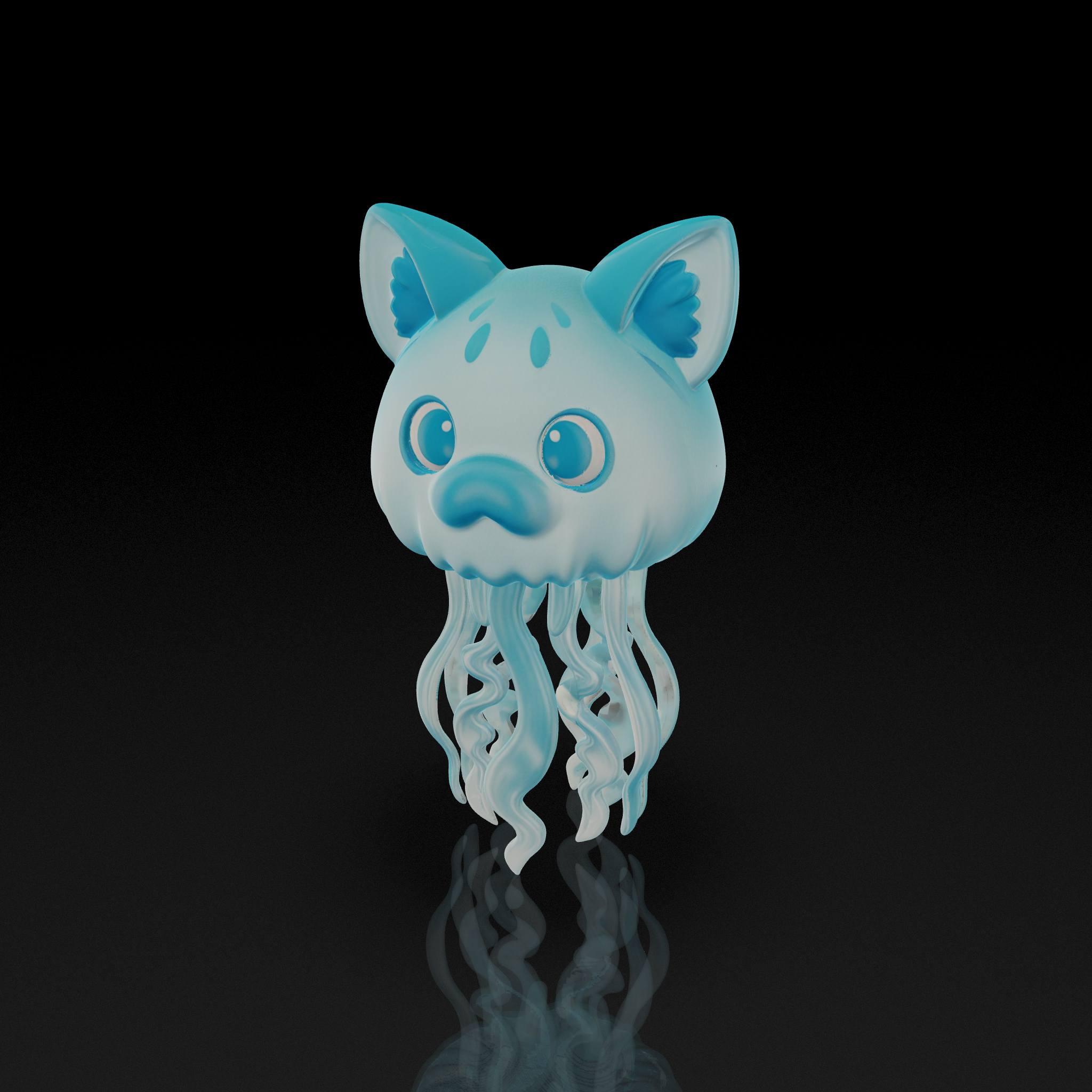 Cyan Cat Jellyfish Toy