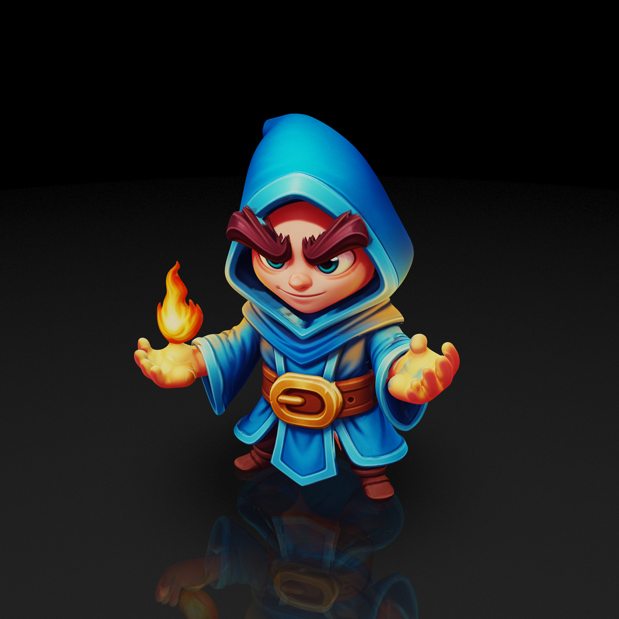 Cartoon Blue Wizard