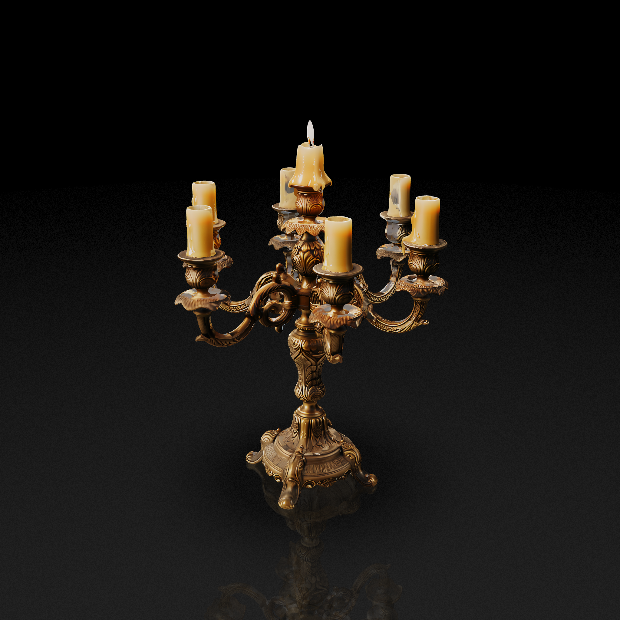 Ornate Brass Candelabra