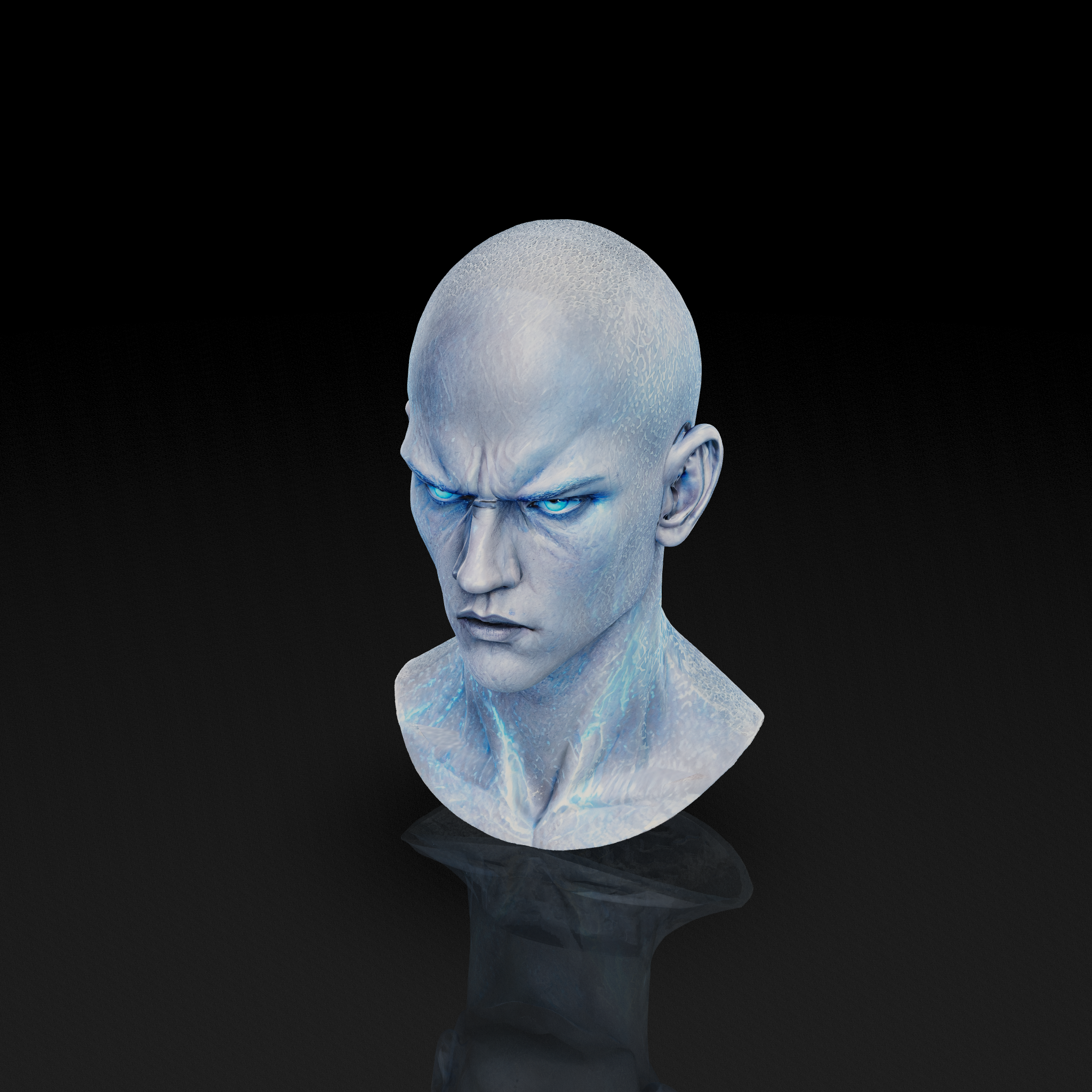 Angry Male Head - 3D model