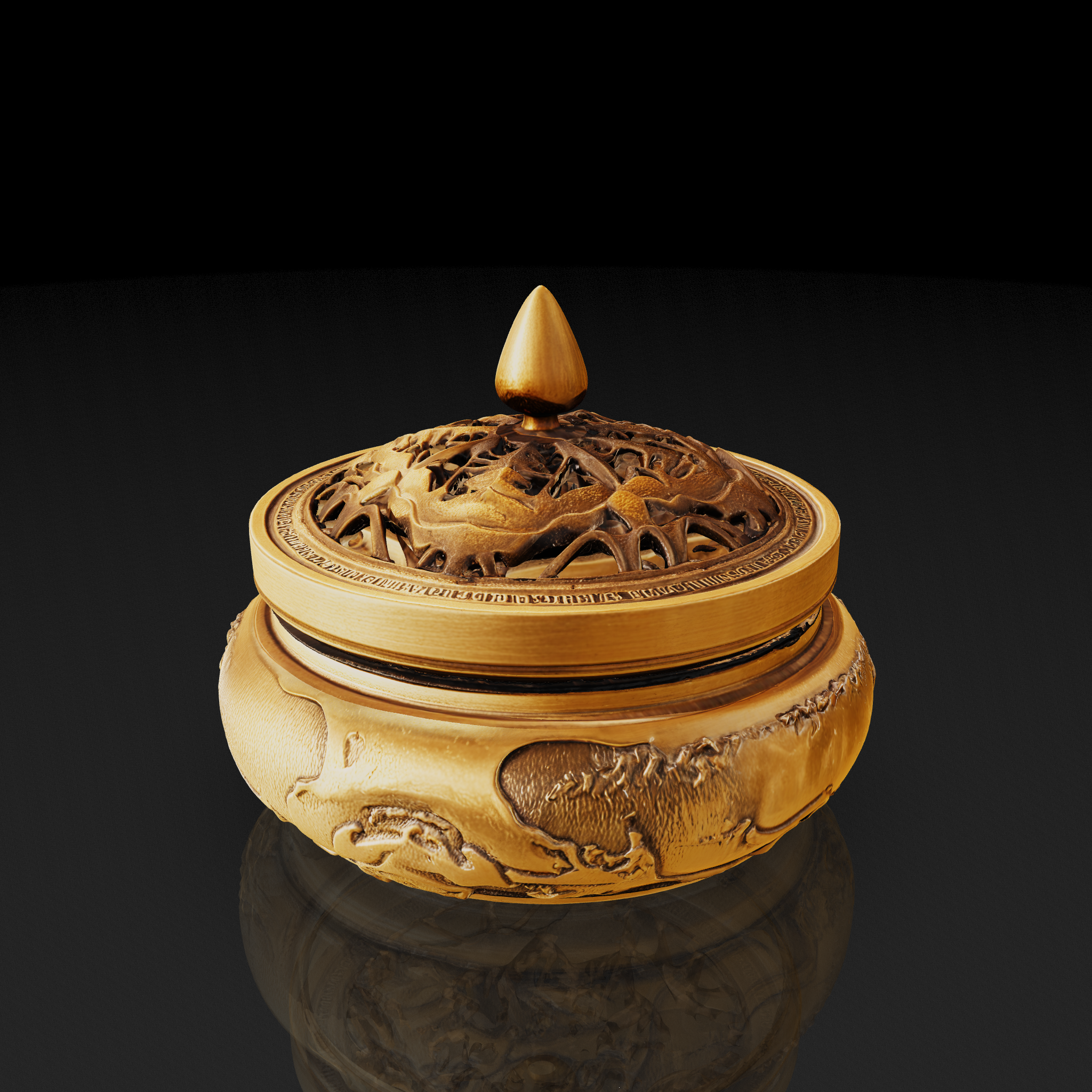 Ornate Bronze Censer - 3D model