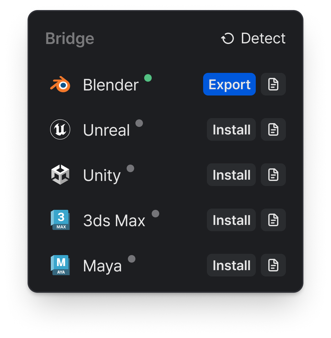 Connection status turns green when connected