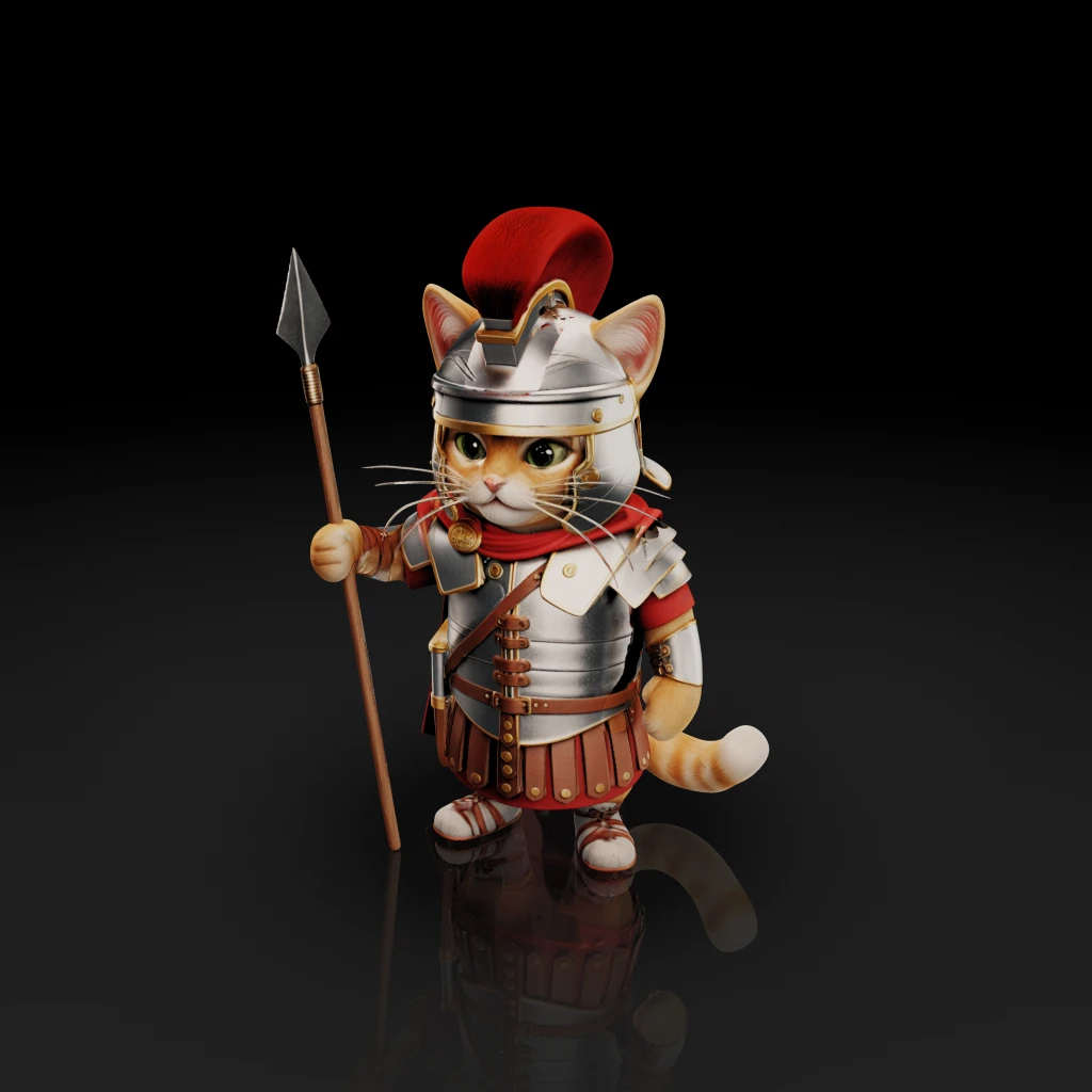 Cat Roman Soldier