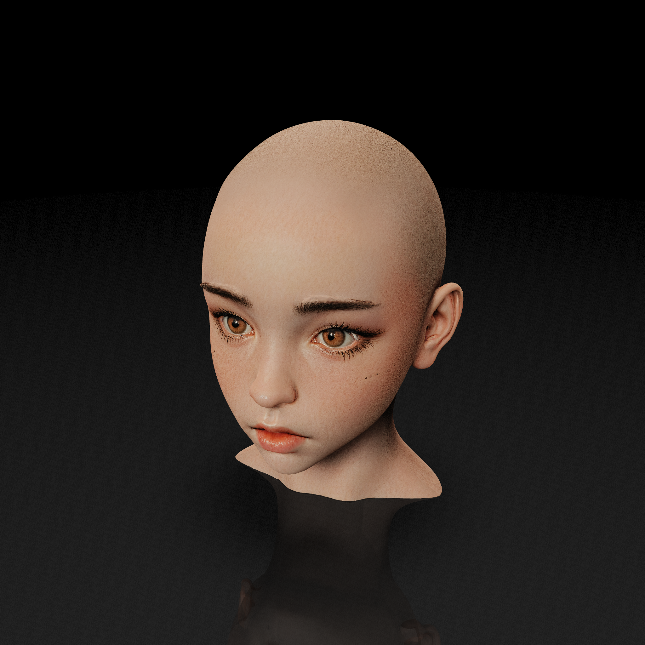 Stylized Female Head - 3D model