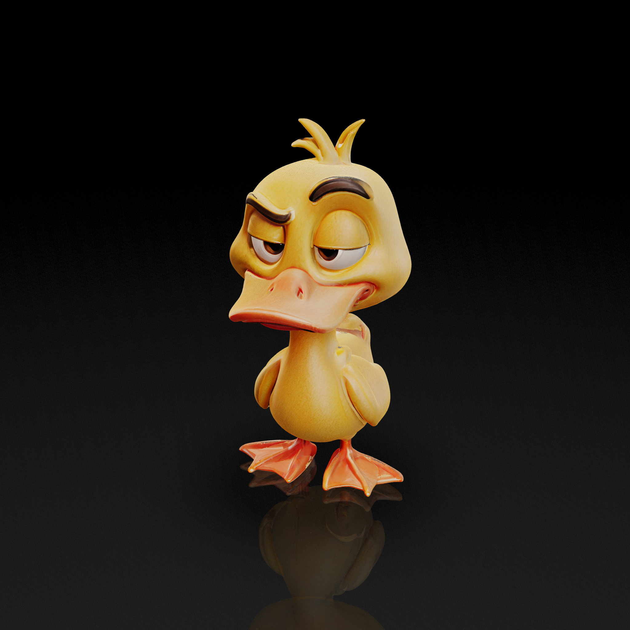 Yellow Cartoon Duck