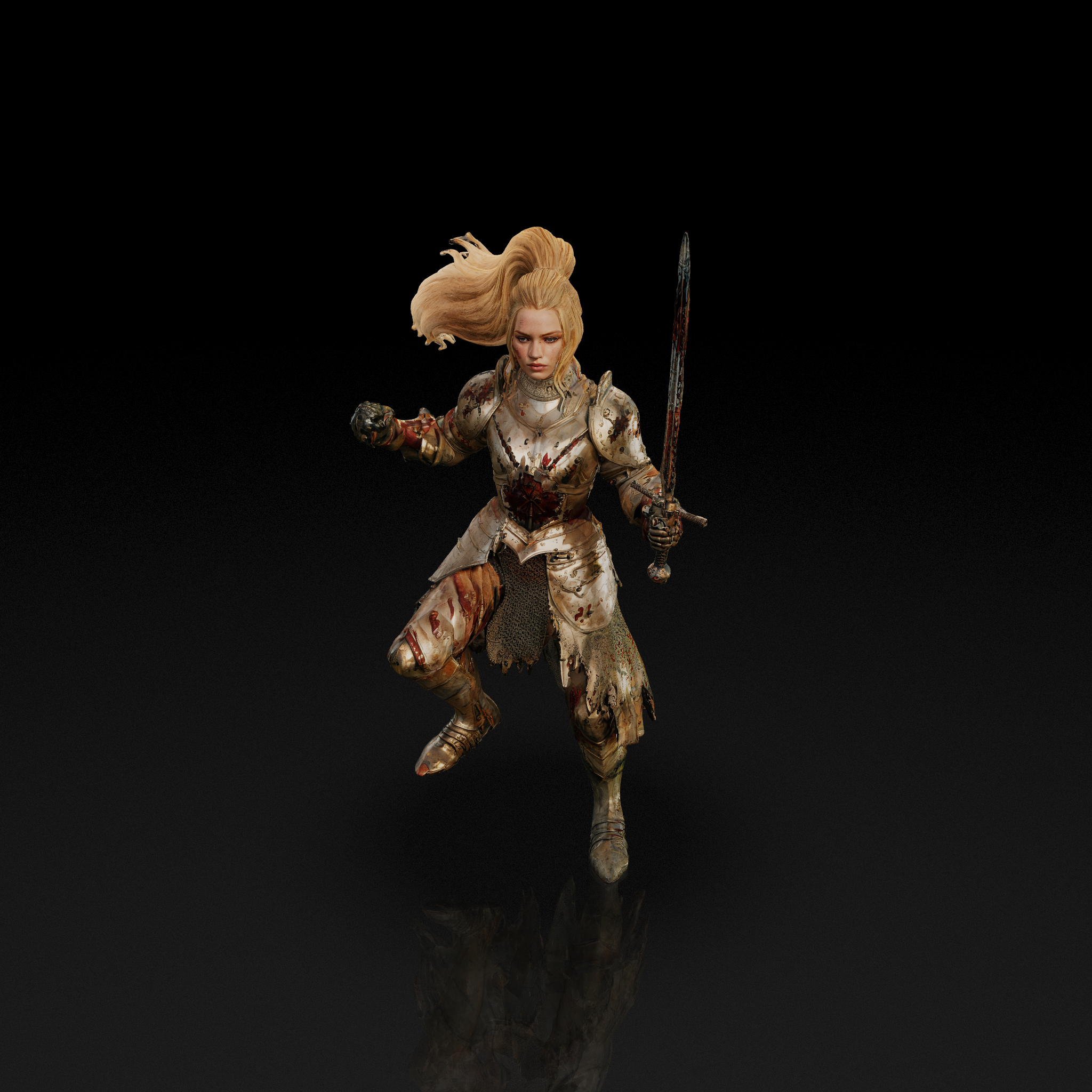 Bloodied Armored Warrior