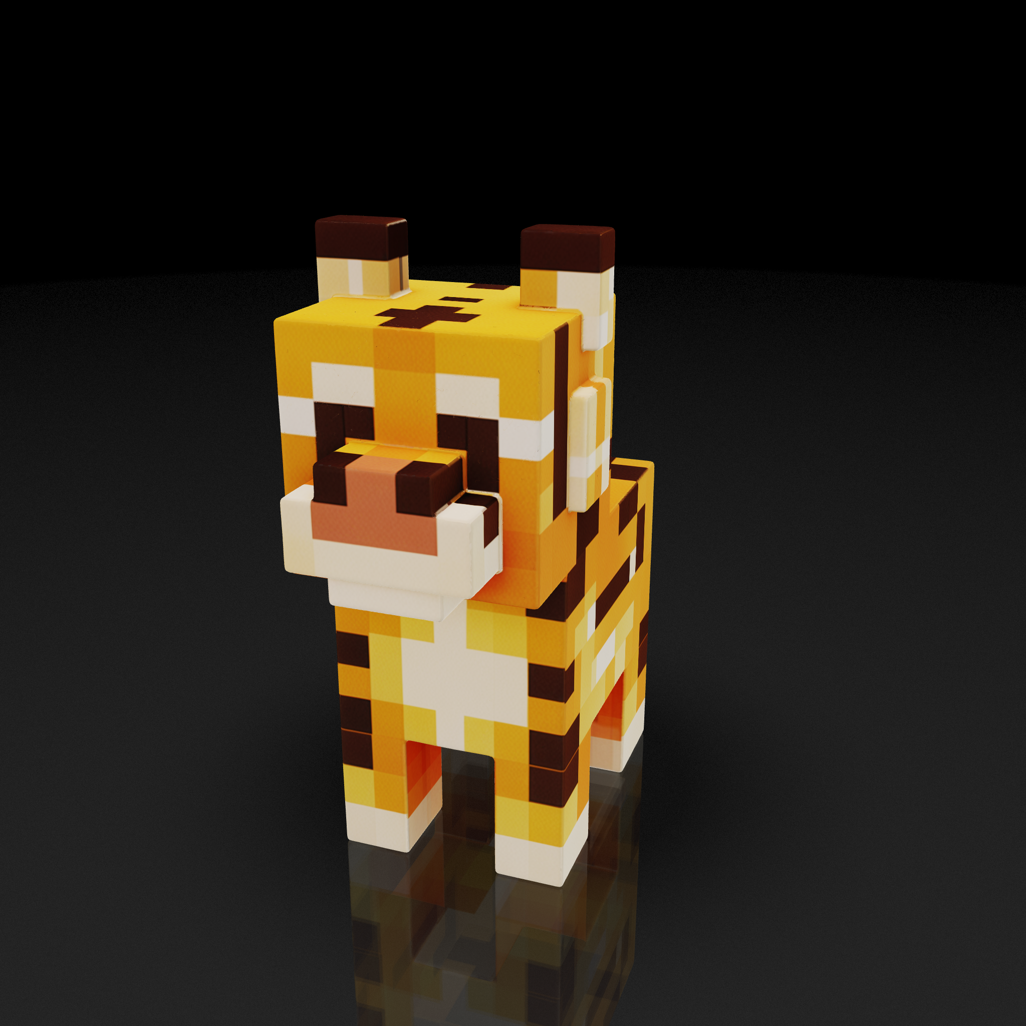 Voxel Orange Tiger
