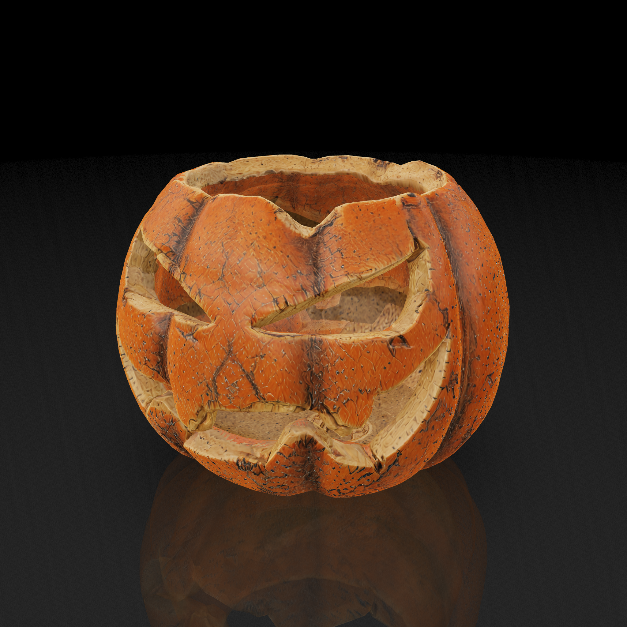Gray Clay Pumpkin - 3D model