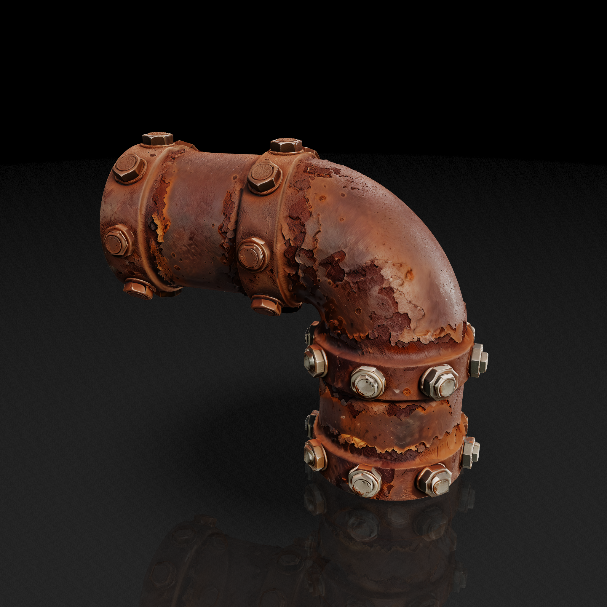 Rusty Pipe Elbow - 3D model