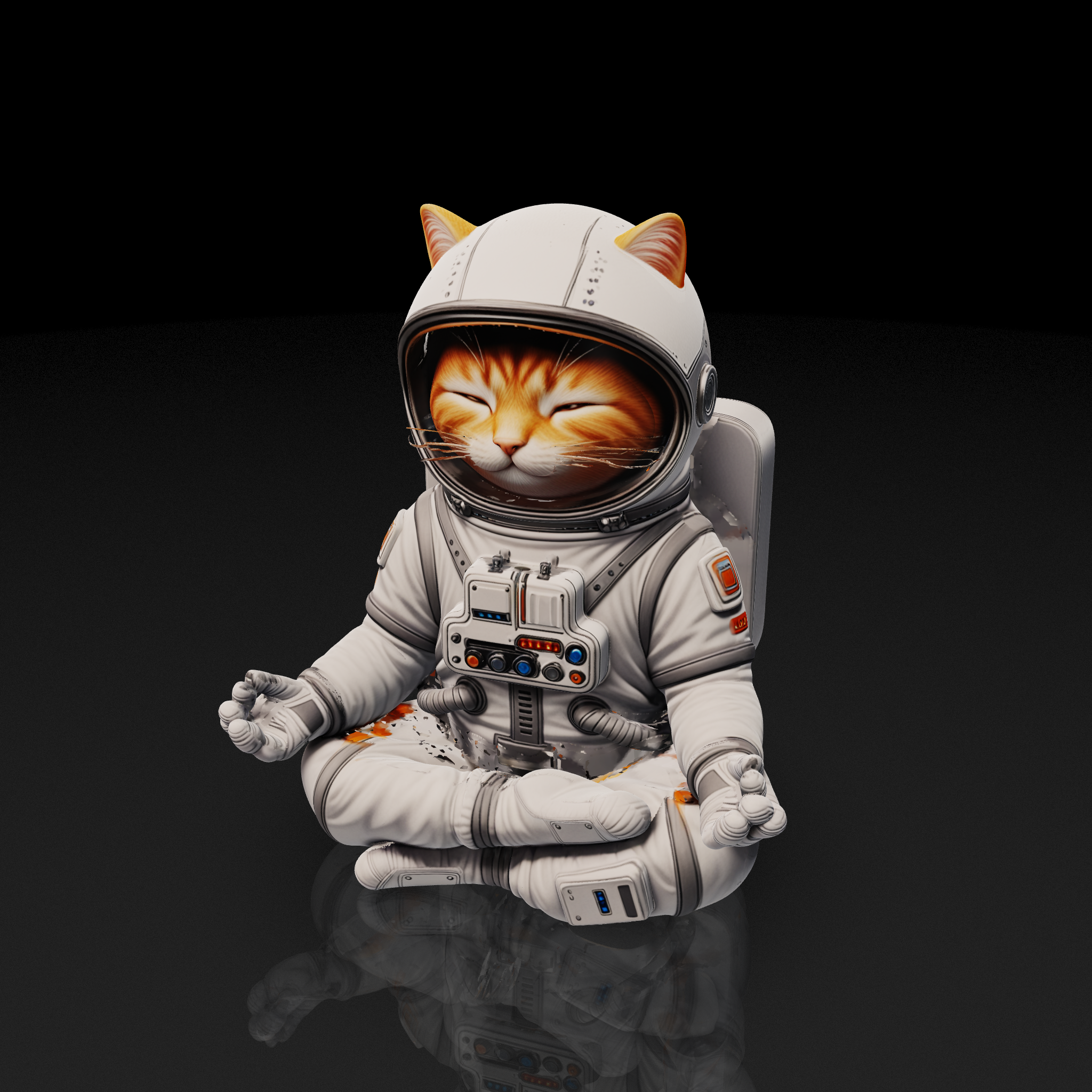 Meditating Astronaut Cat