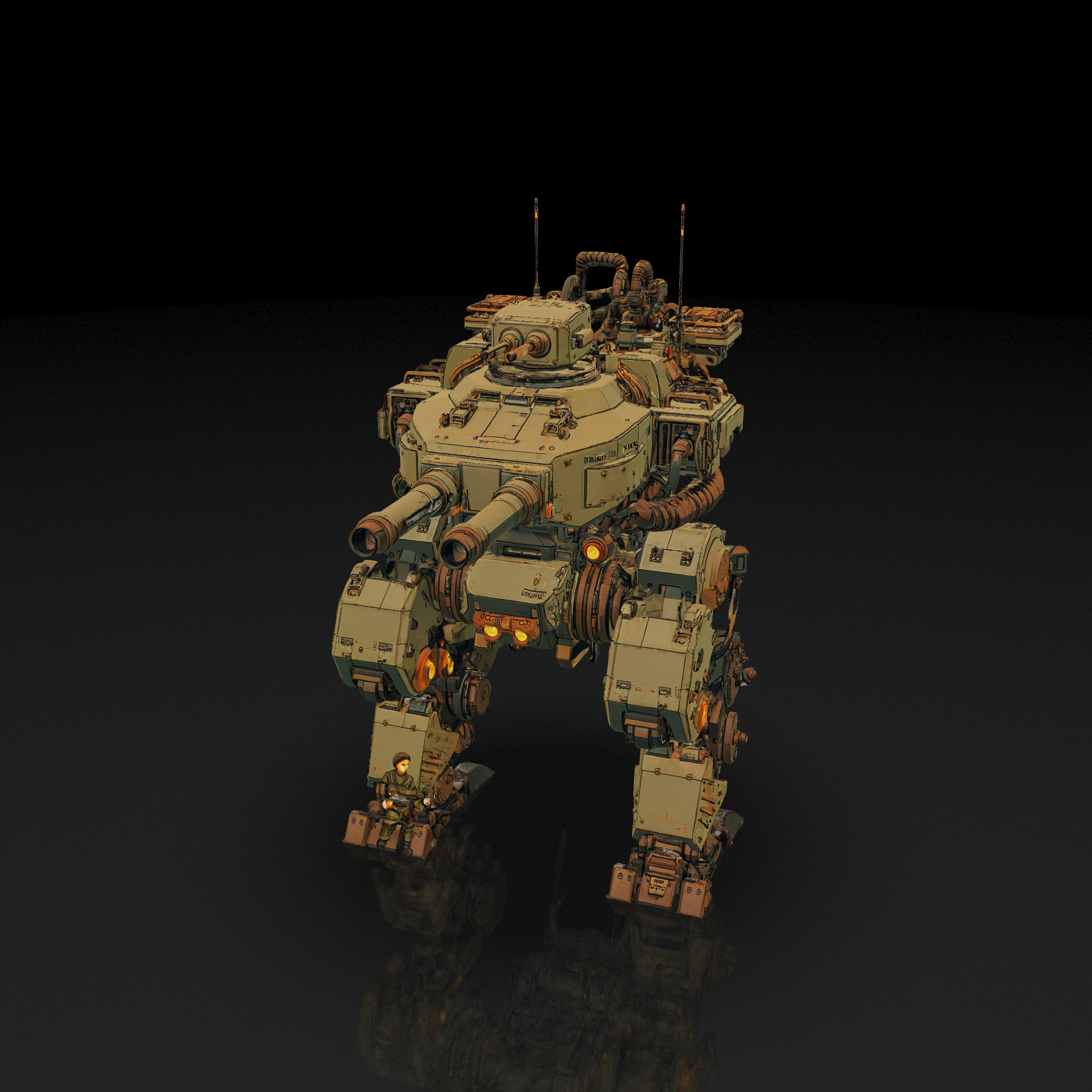 Green Combat Mech