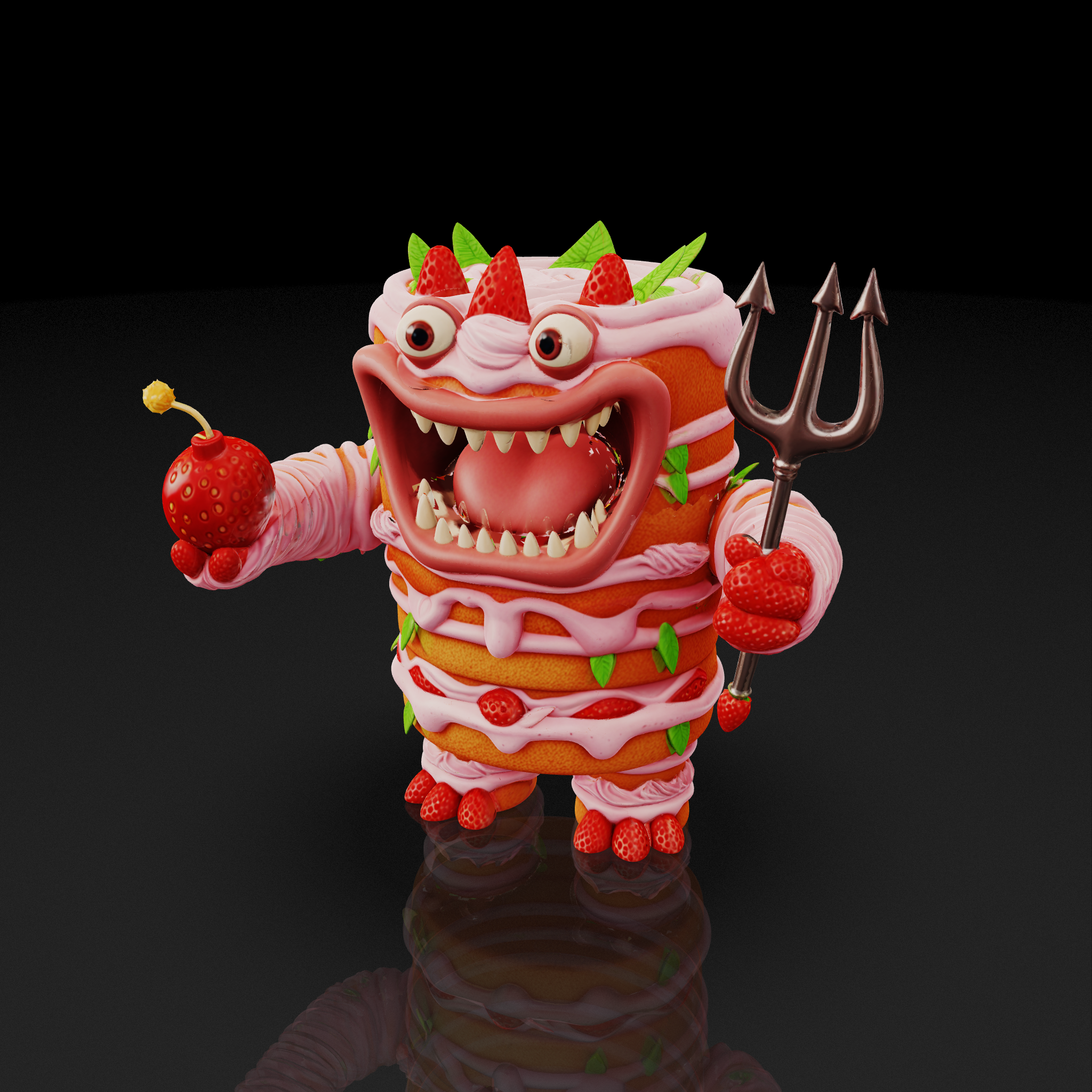Strawberry Cake Monster