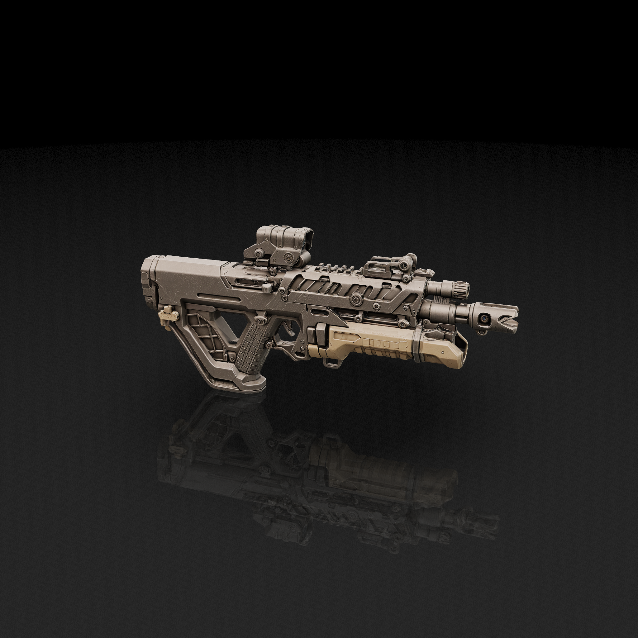 Futuristic Bullpup Rifle_Low - 3D model