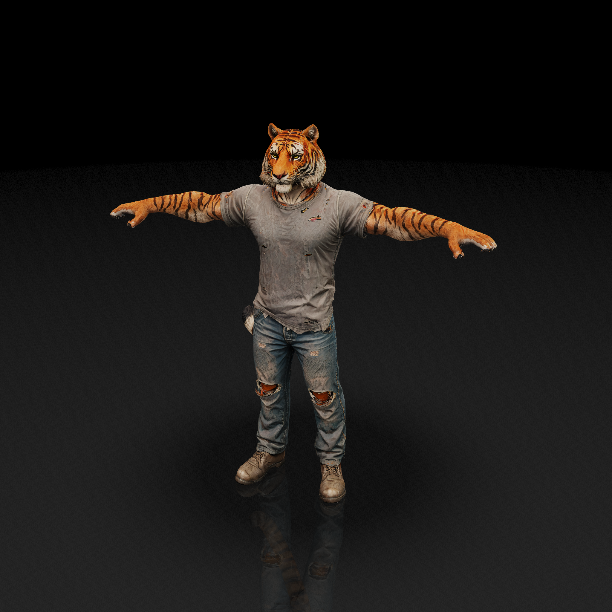 Anthropomorphic Tiger - 3D model