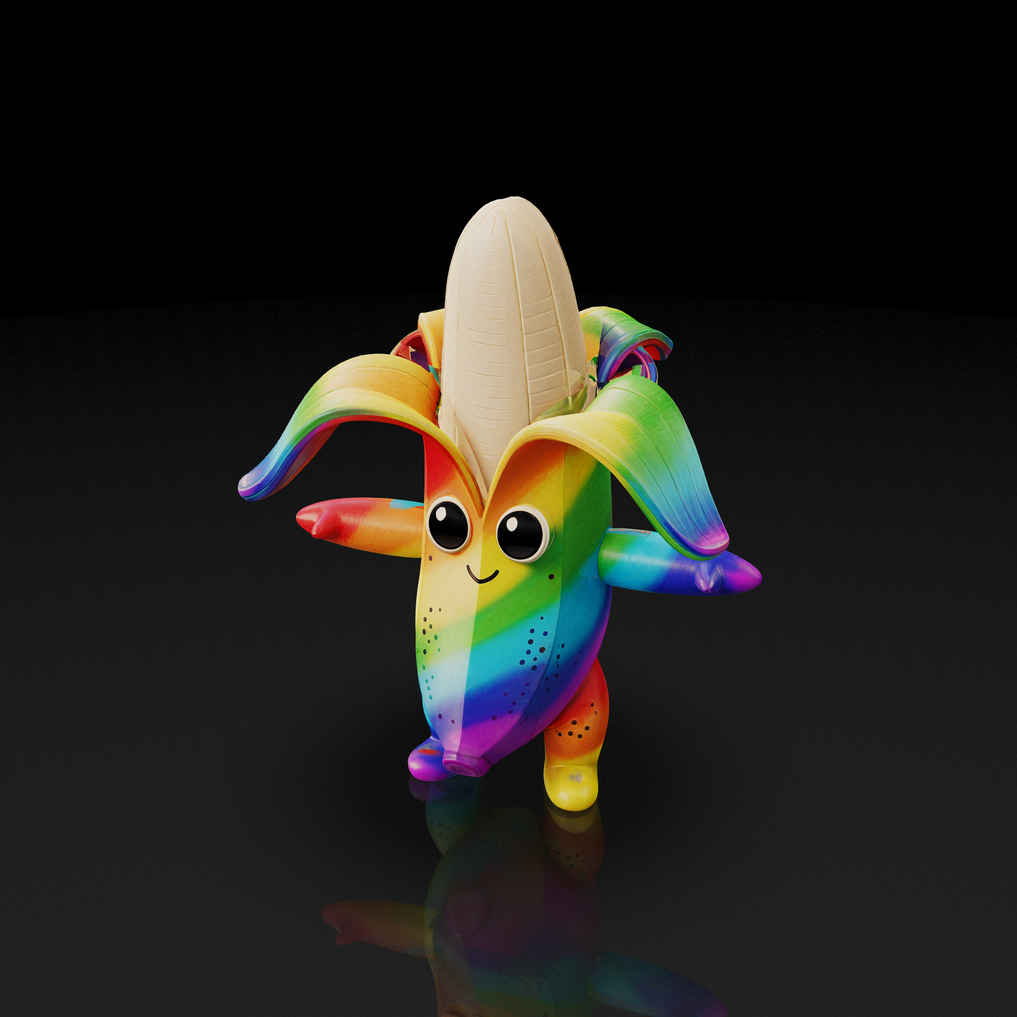 Rainbow Banana Character