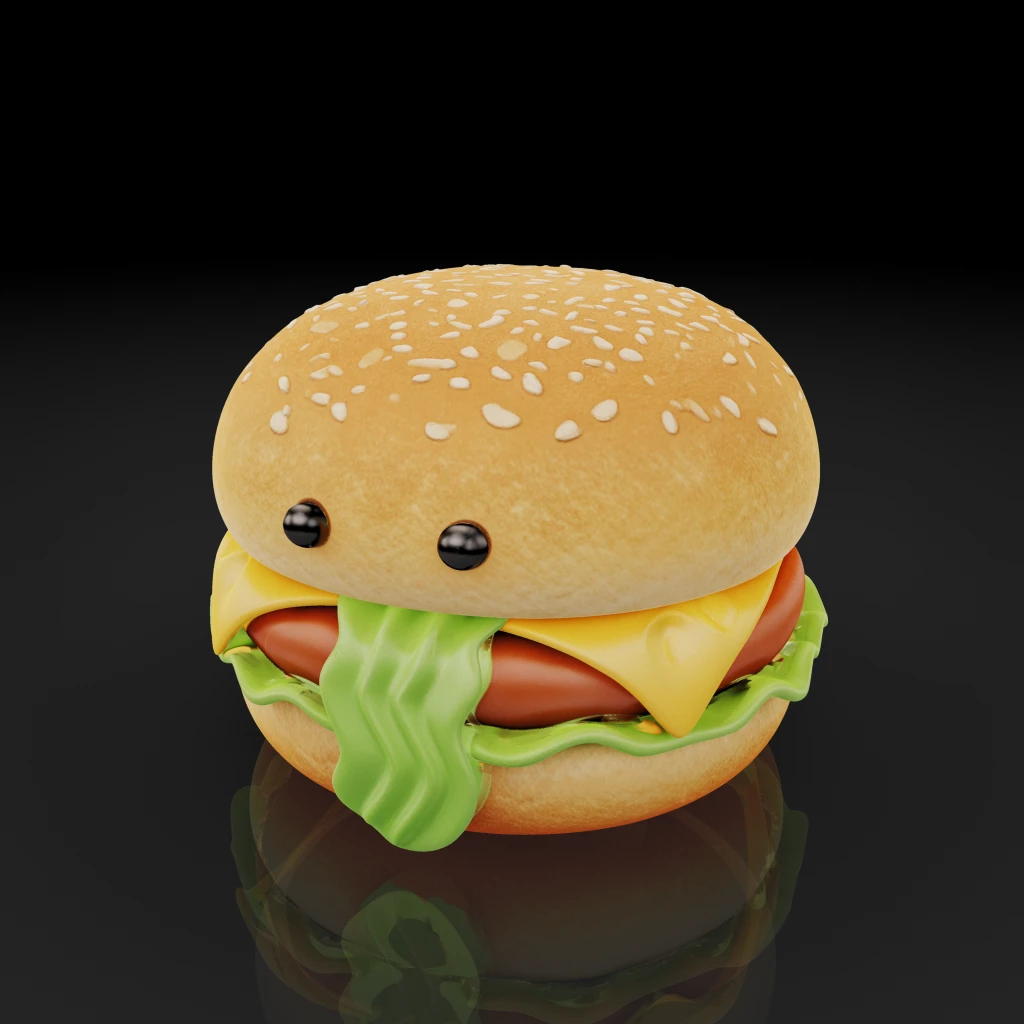 Cartoon Cheeseburger Monster