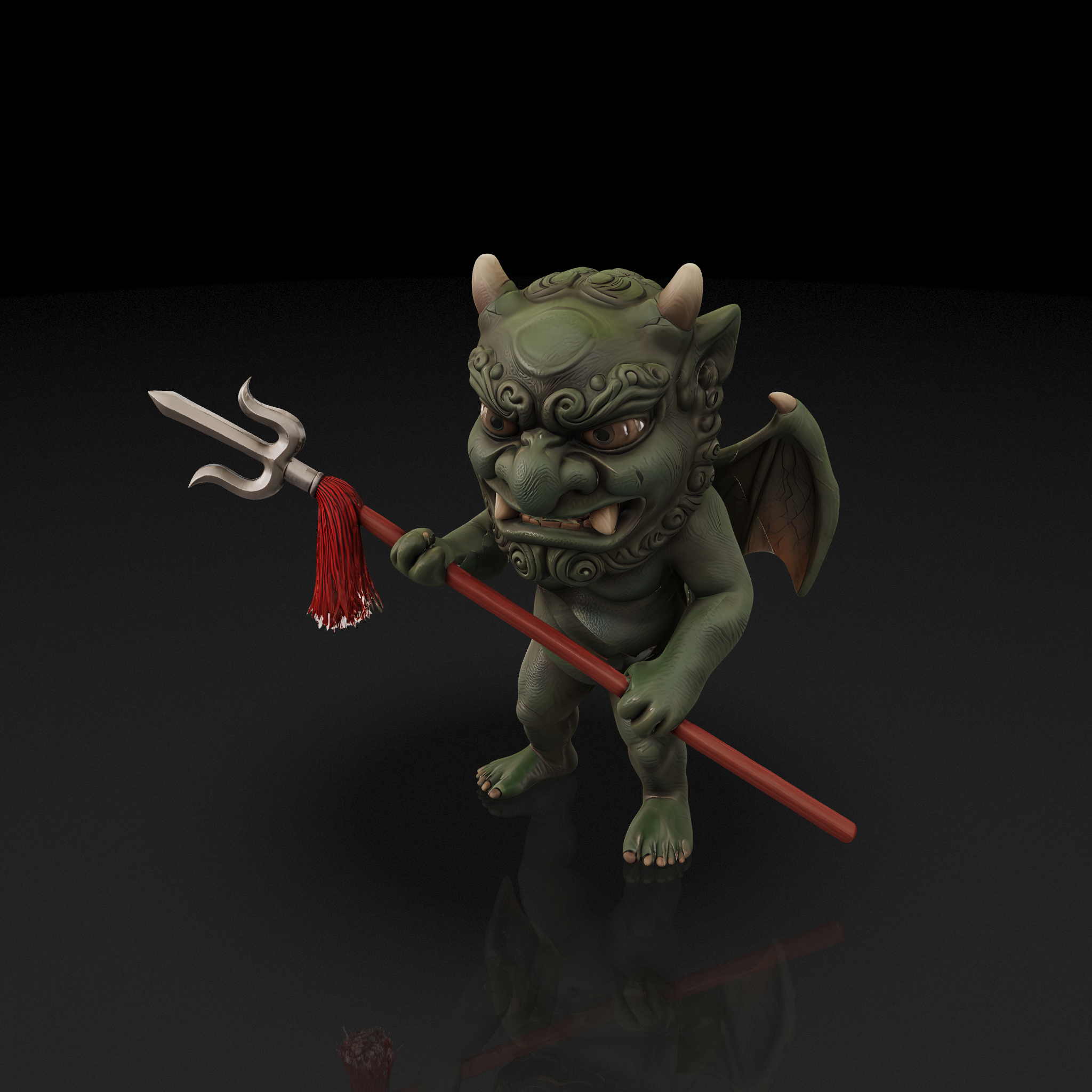Green Oni Figurine