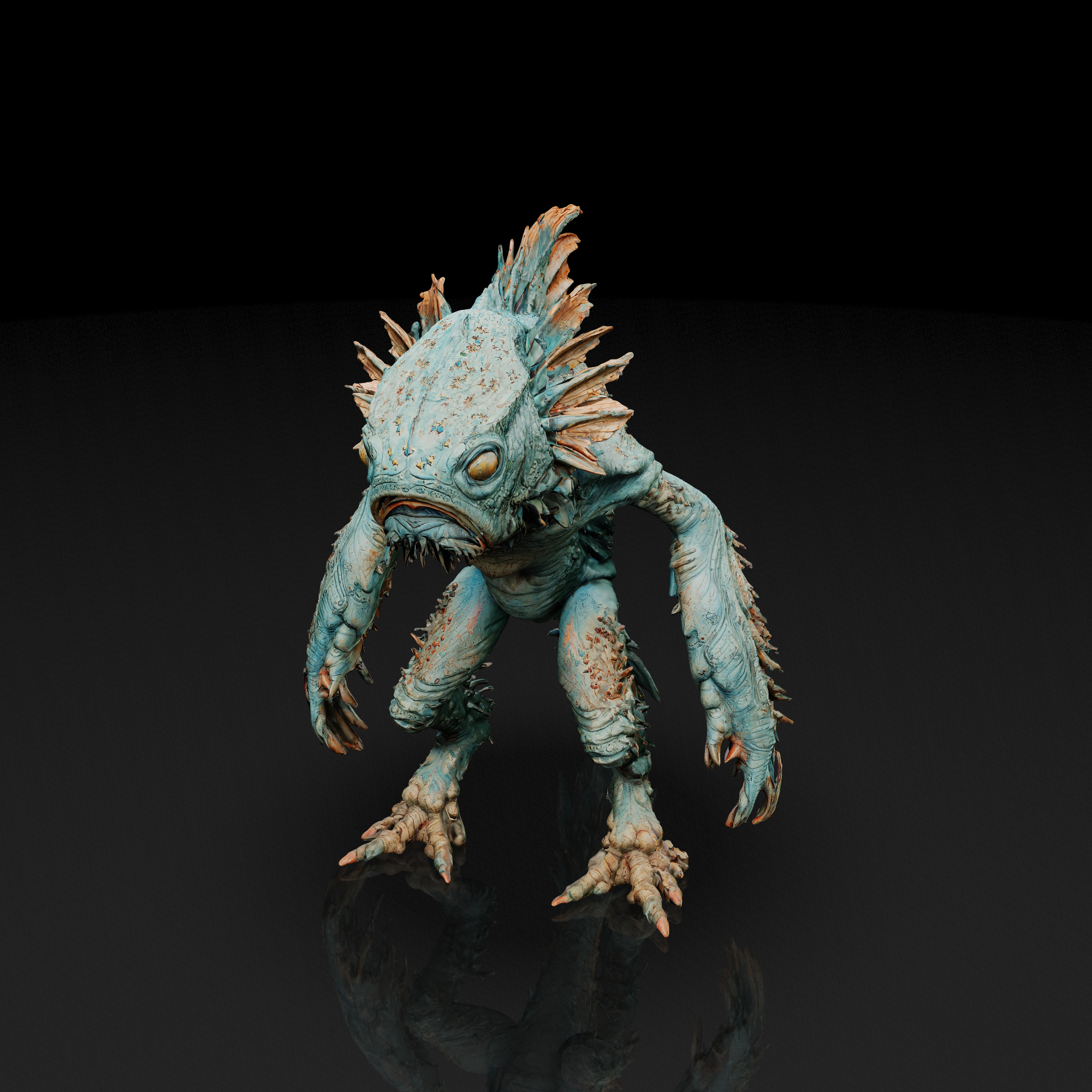 Blue Fish Creature