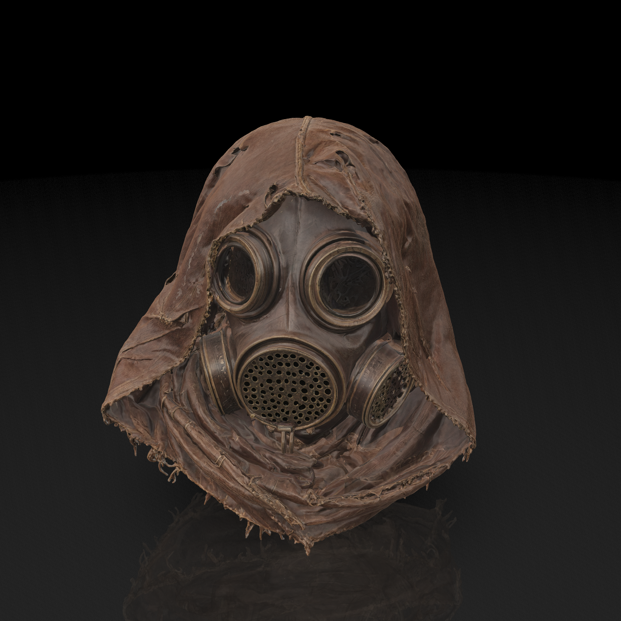Ragged Hooded Gas Mask