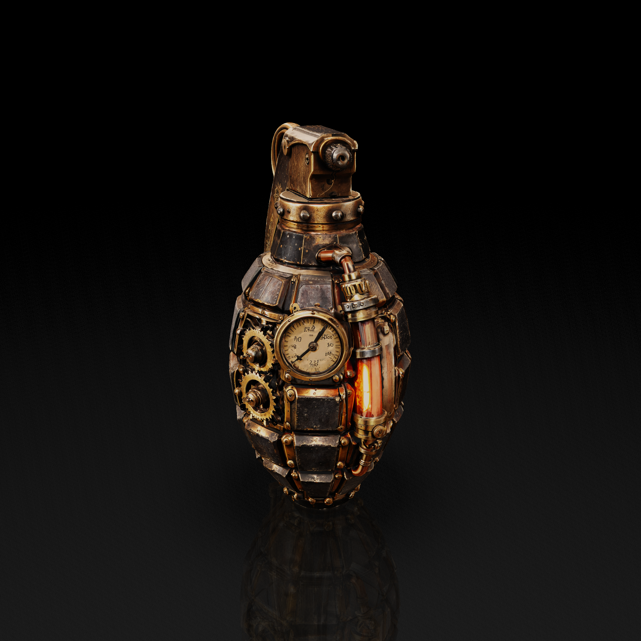 Steampunk Grenade - 3D model