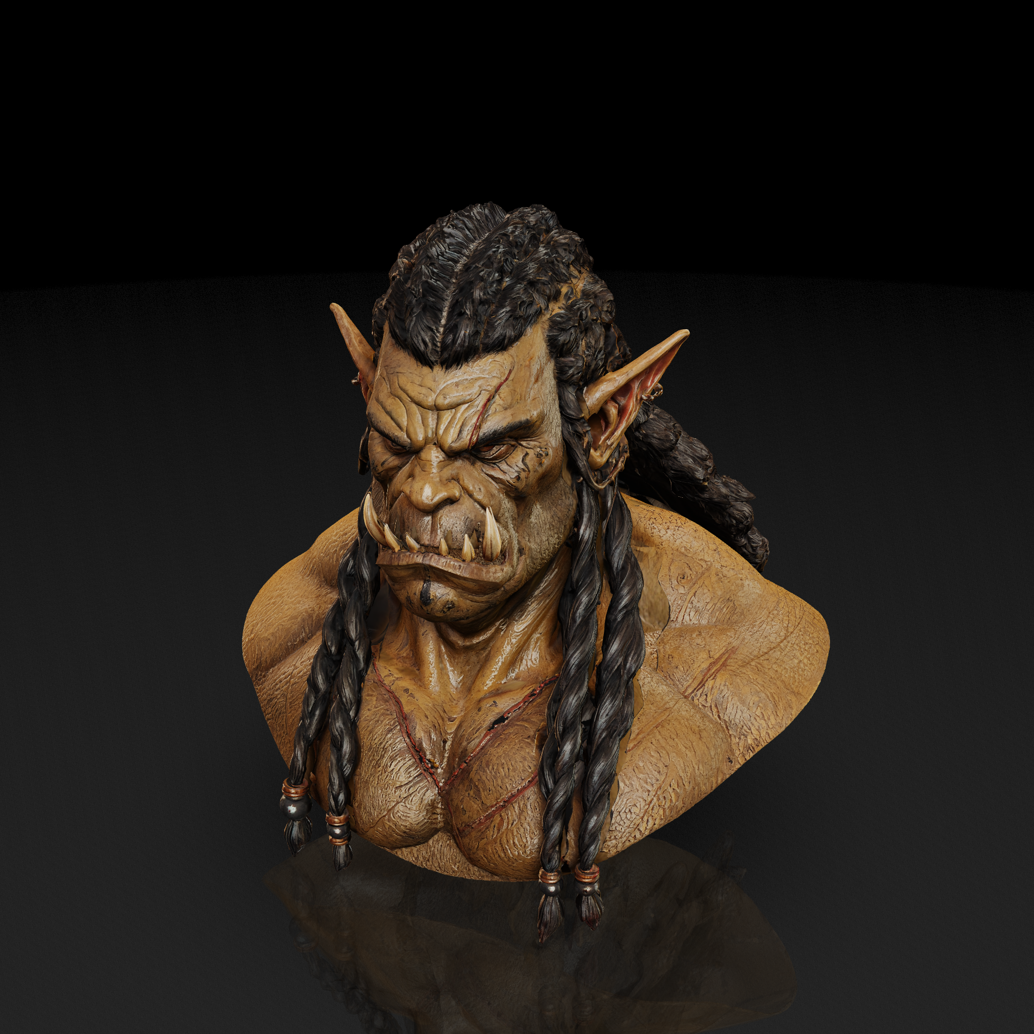 Braided Orc Bust - 3D model