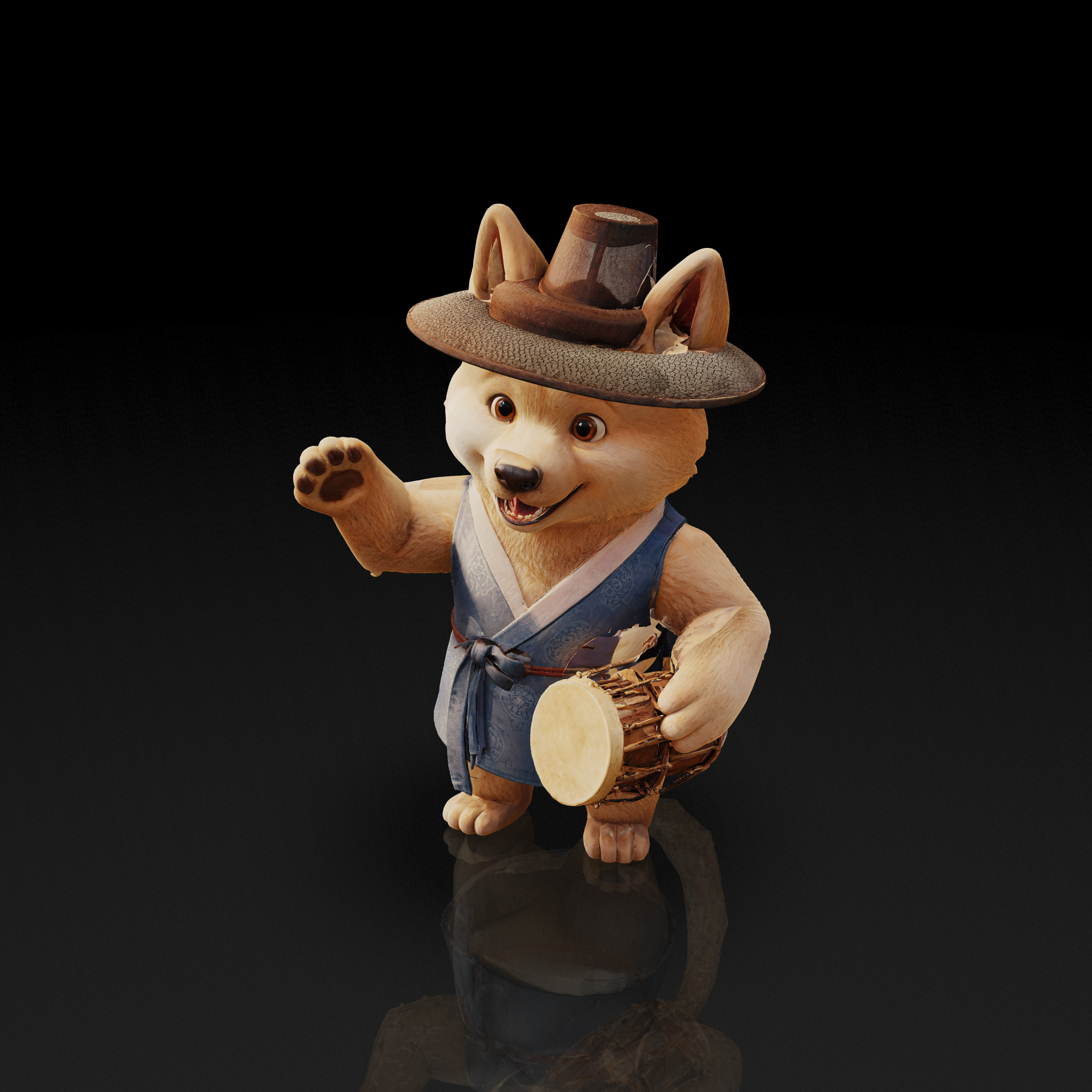 Korean Shiba Hanbok - 3D model
