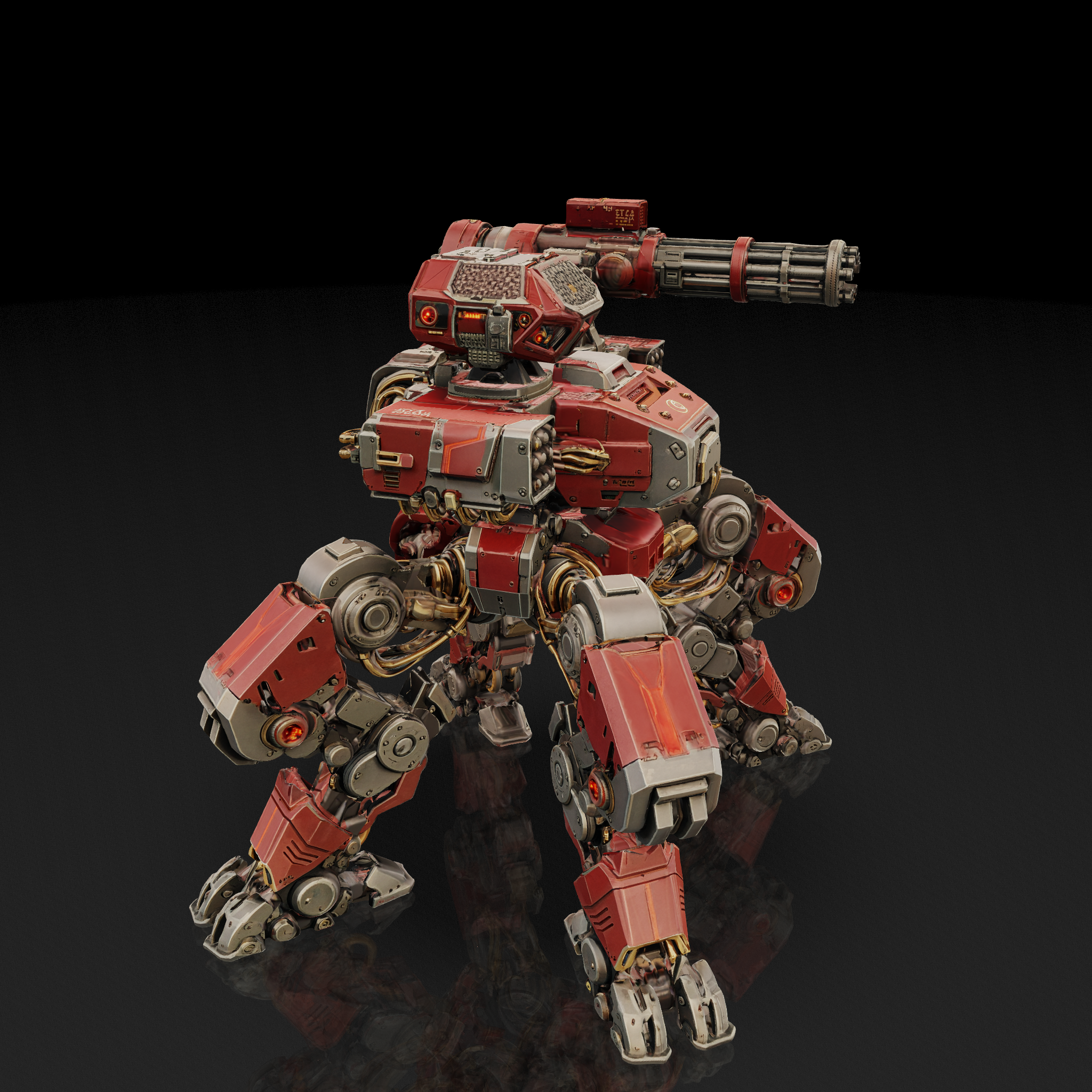 Red Combat Mech