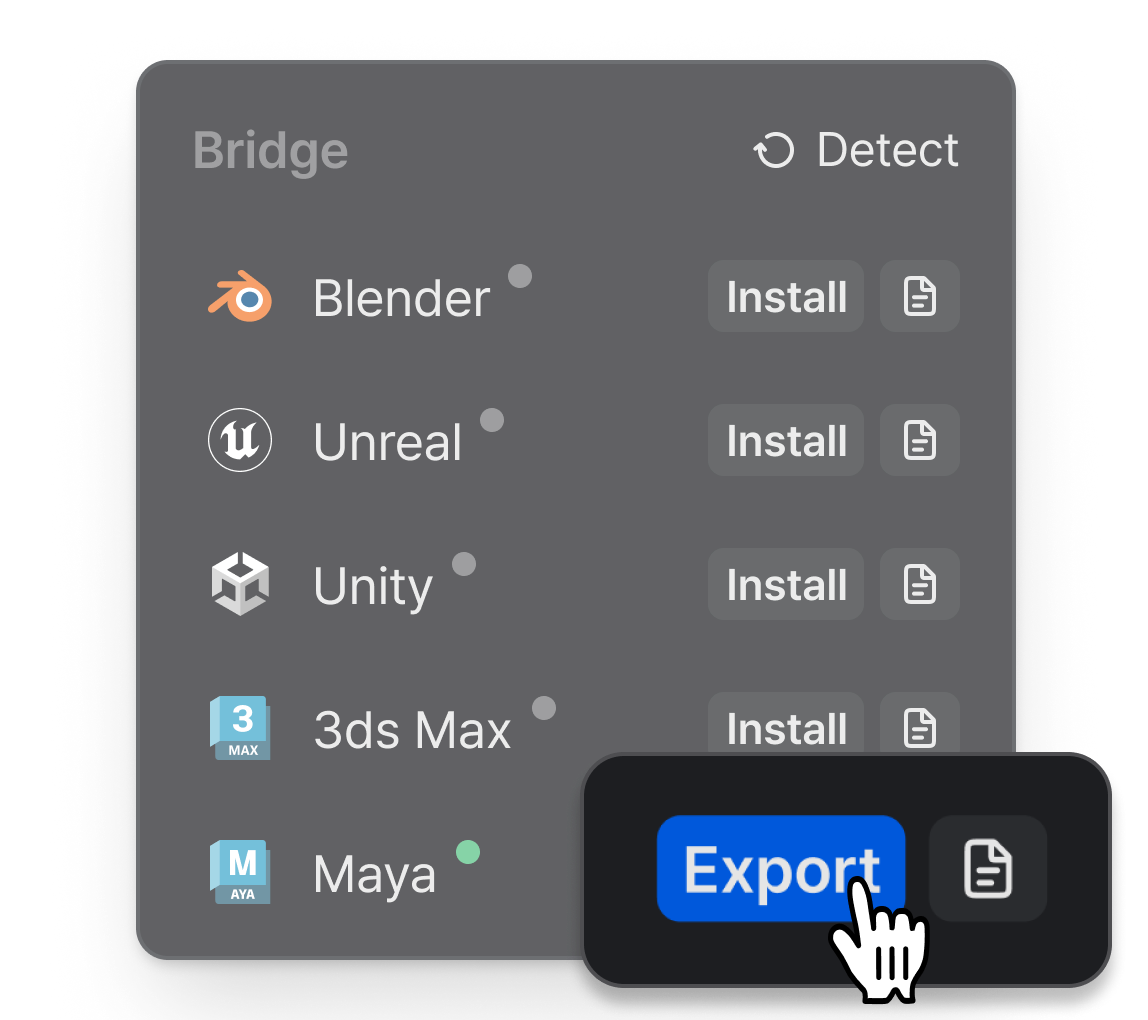 Export VARCO 3D assets to Maya