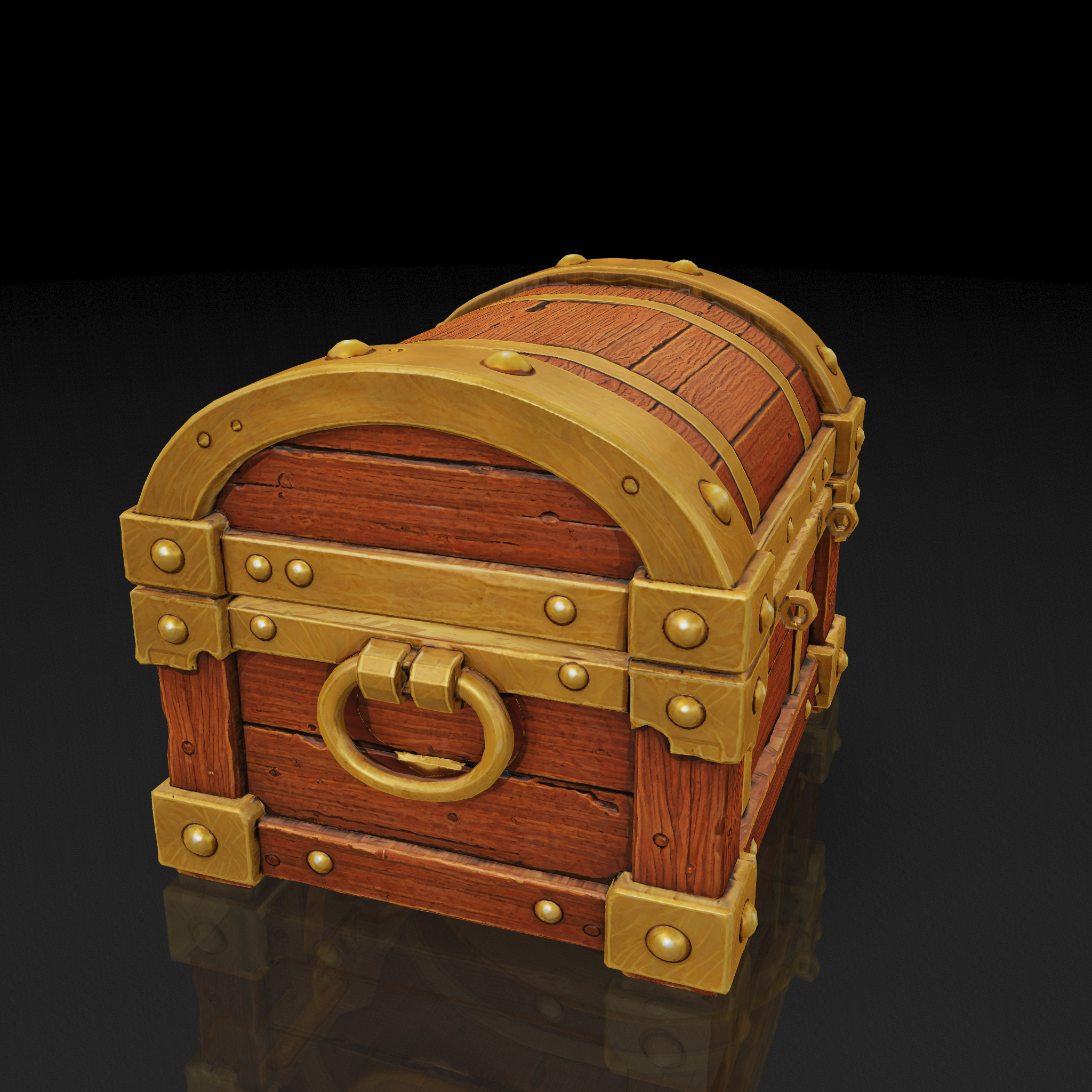 Wooden Treasure Chest - 3D model