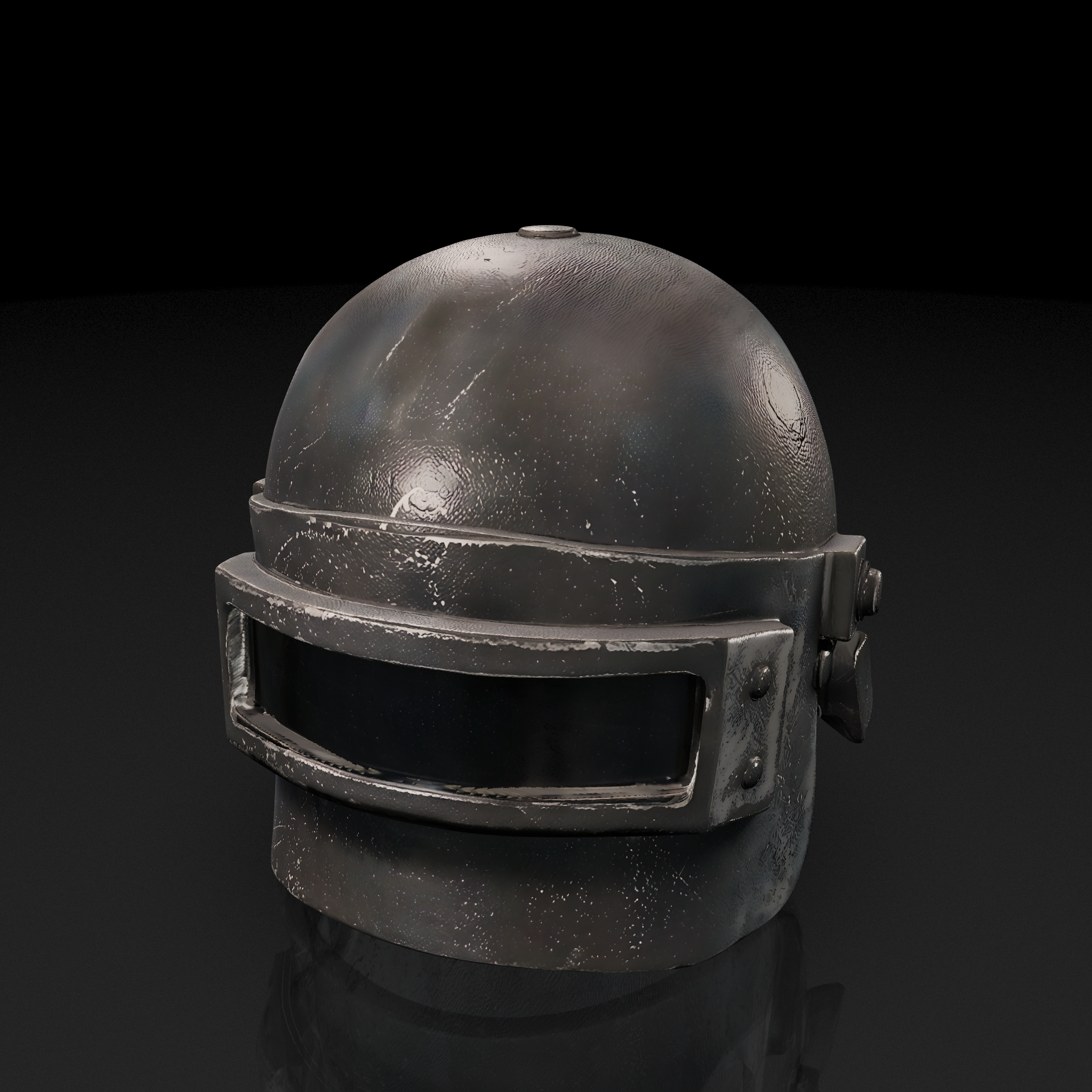 Worn Combat Helmet