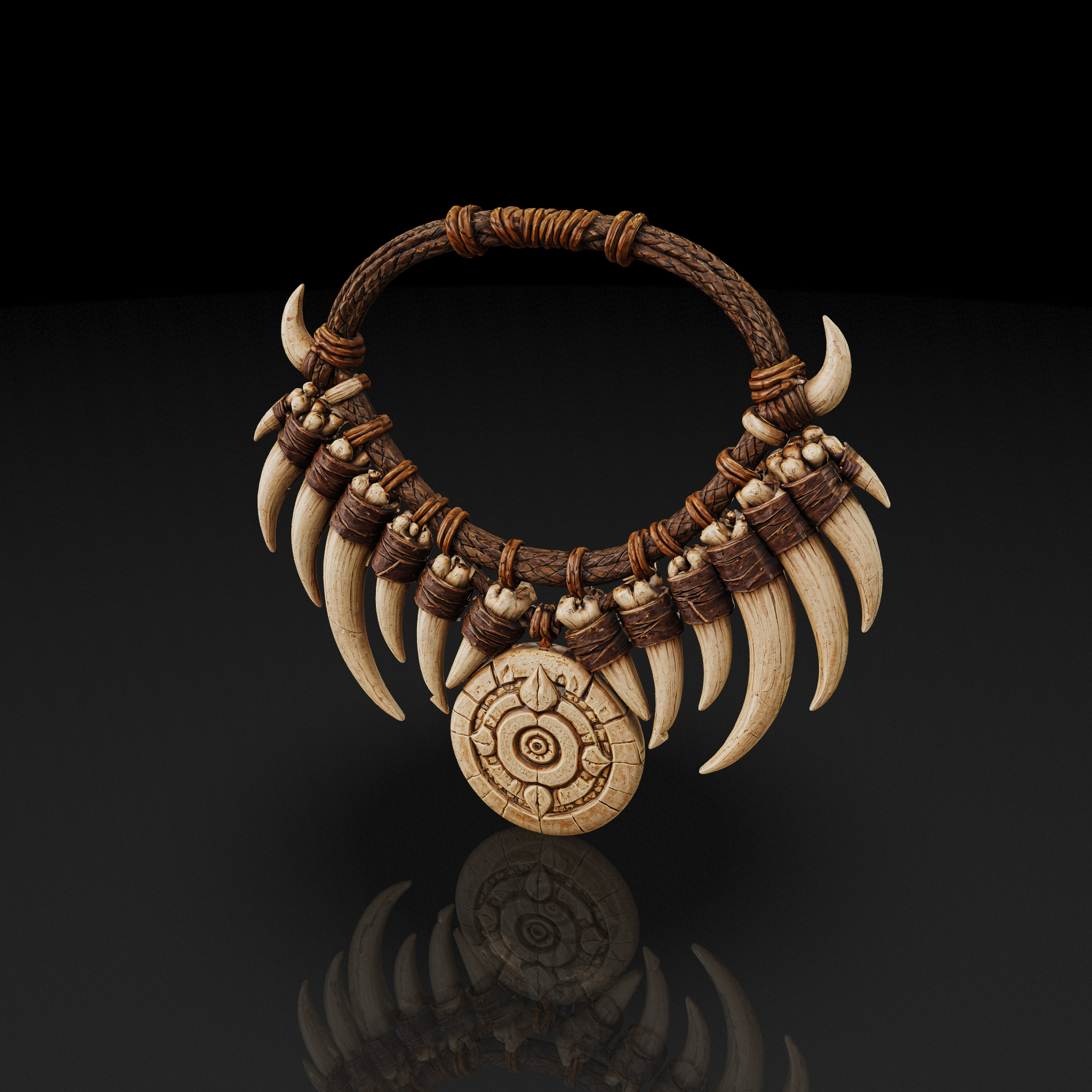 Tribal Bone Necklace - 3D model