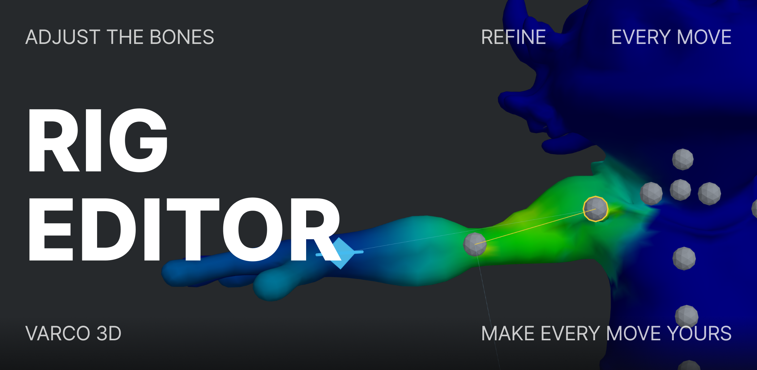 Reviewing and editing a character rig with VARCO 3D Rig Editor