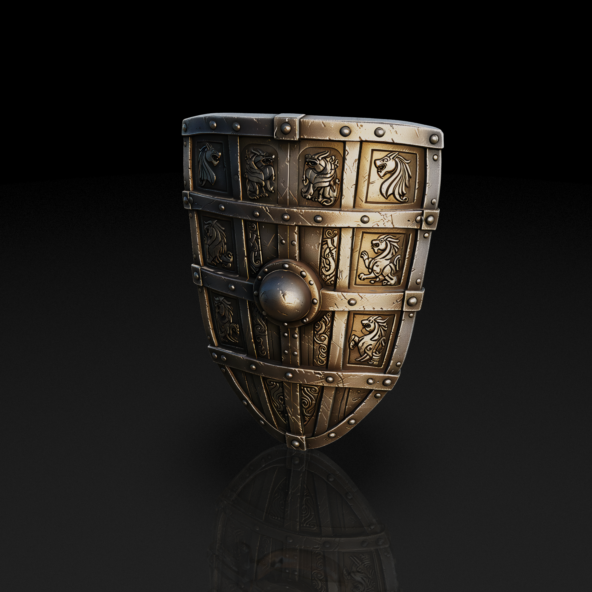 Medieval Lion Shield