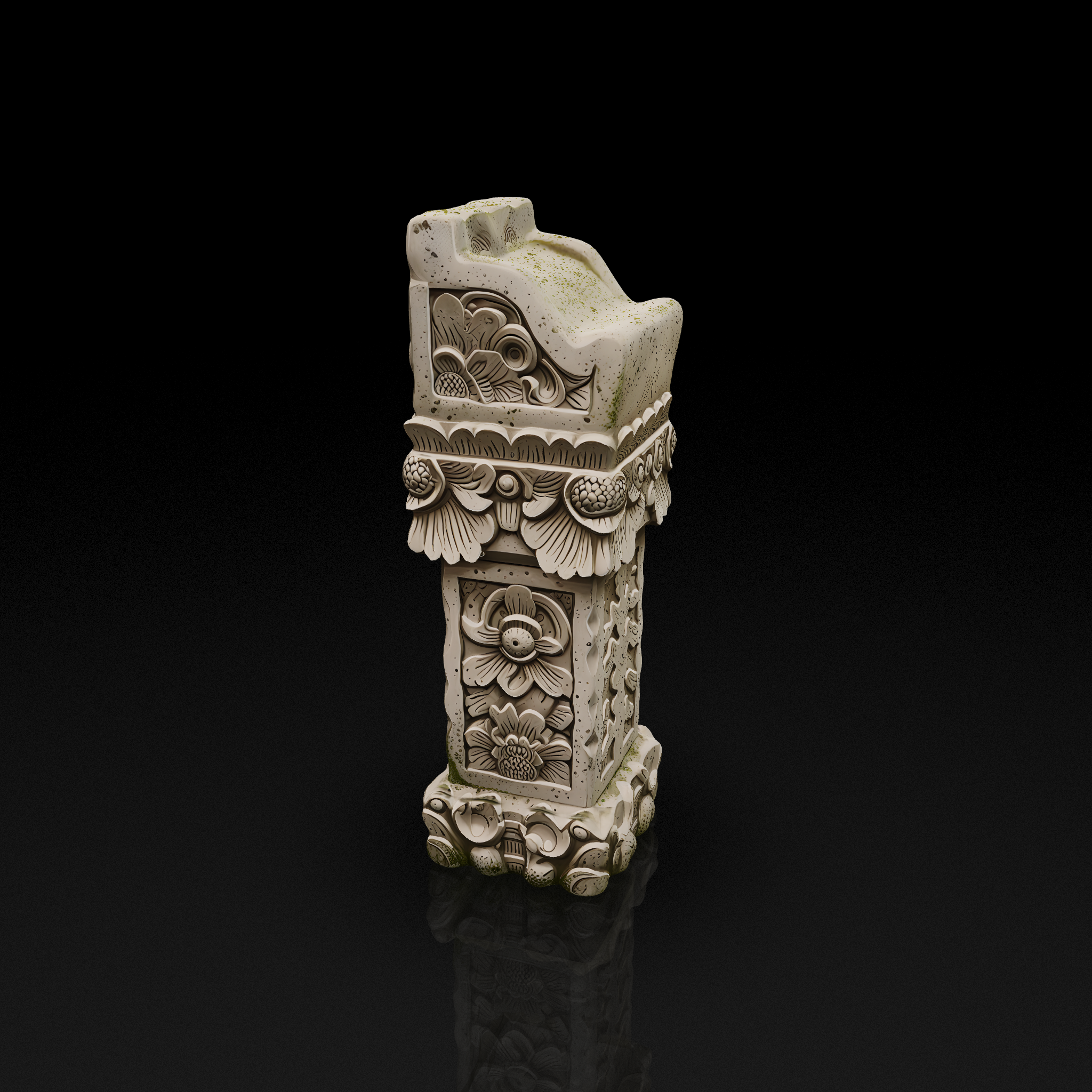 Carved Stone Pedestal