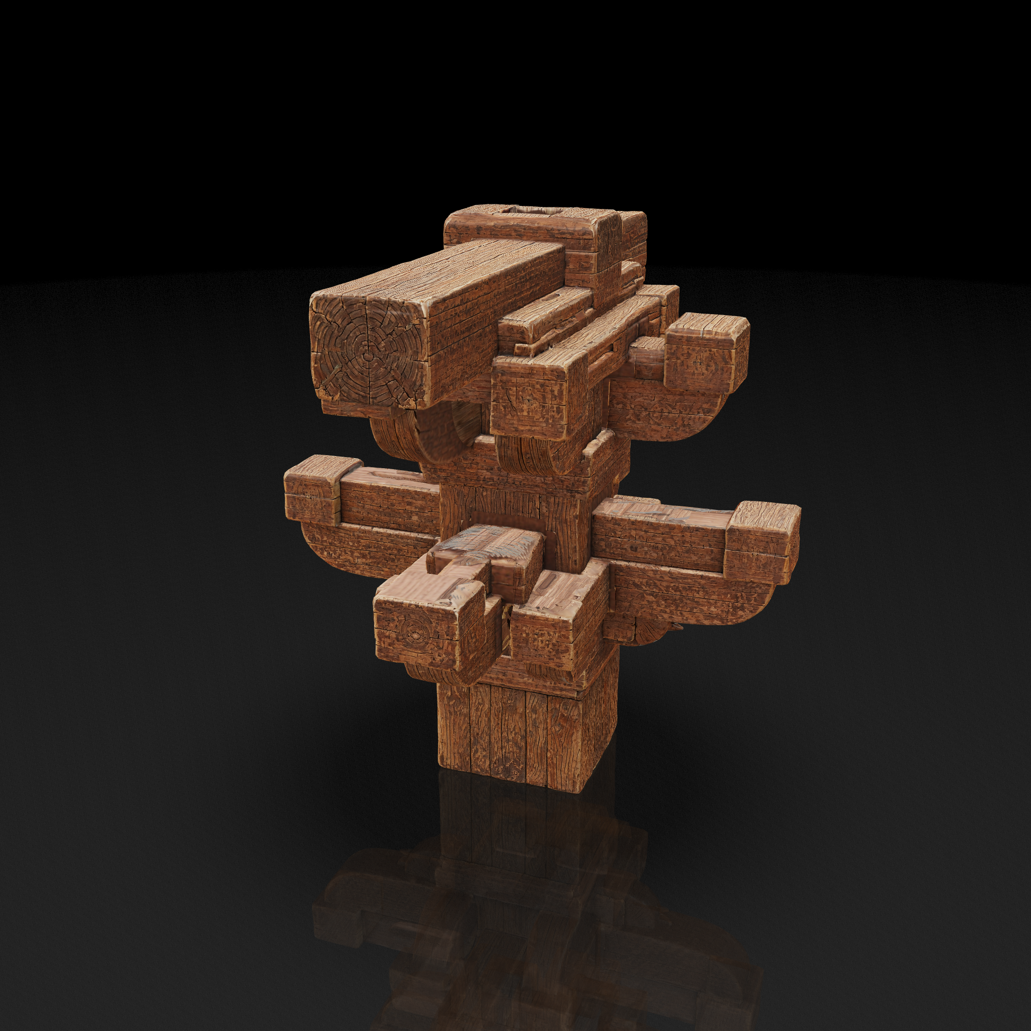 Wooden Column Bracket - 3D model