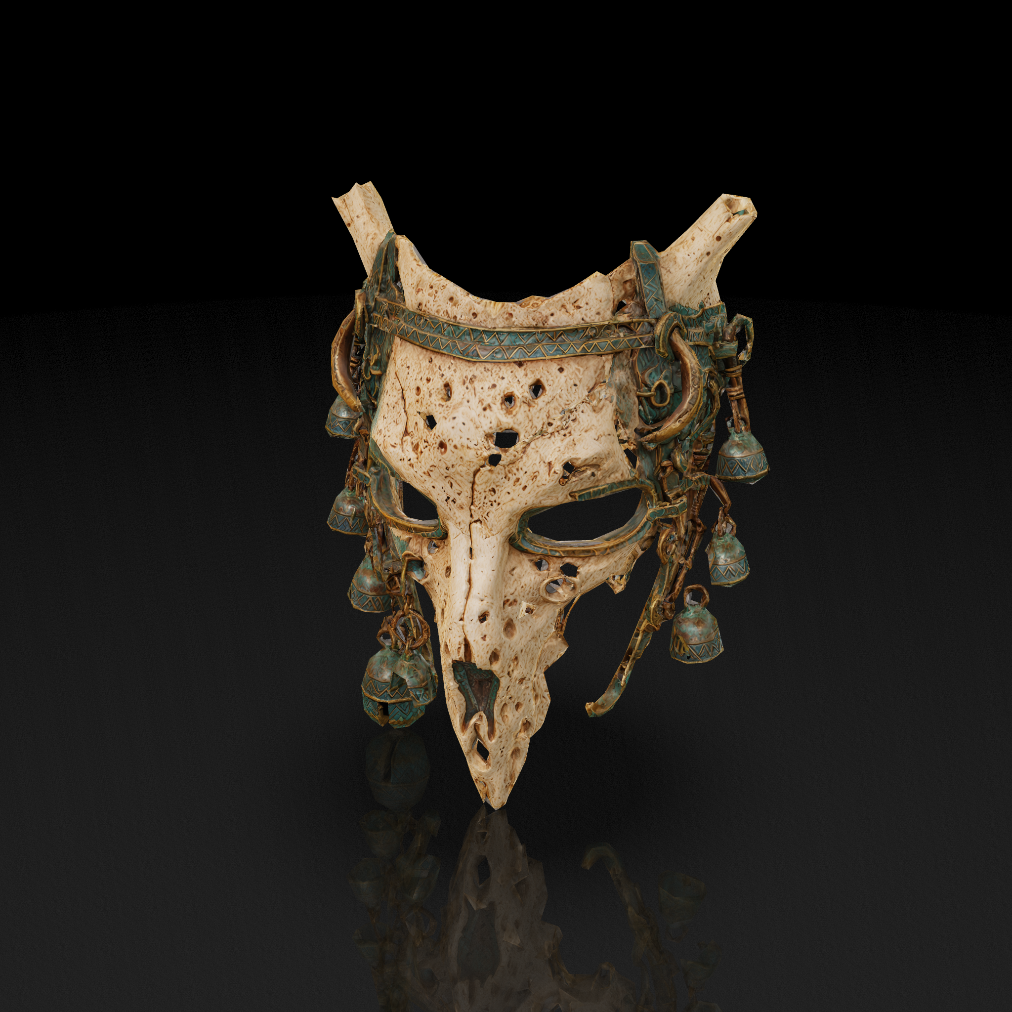 Skull Mask Bells - 3D model