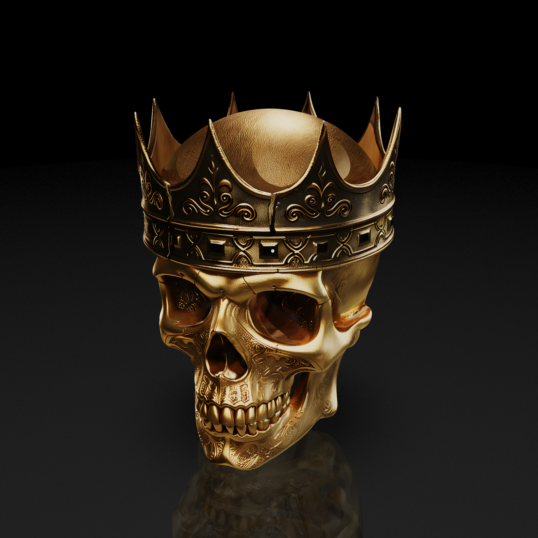 Cracked Crown Skull