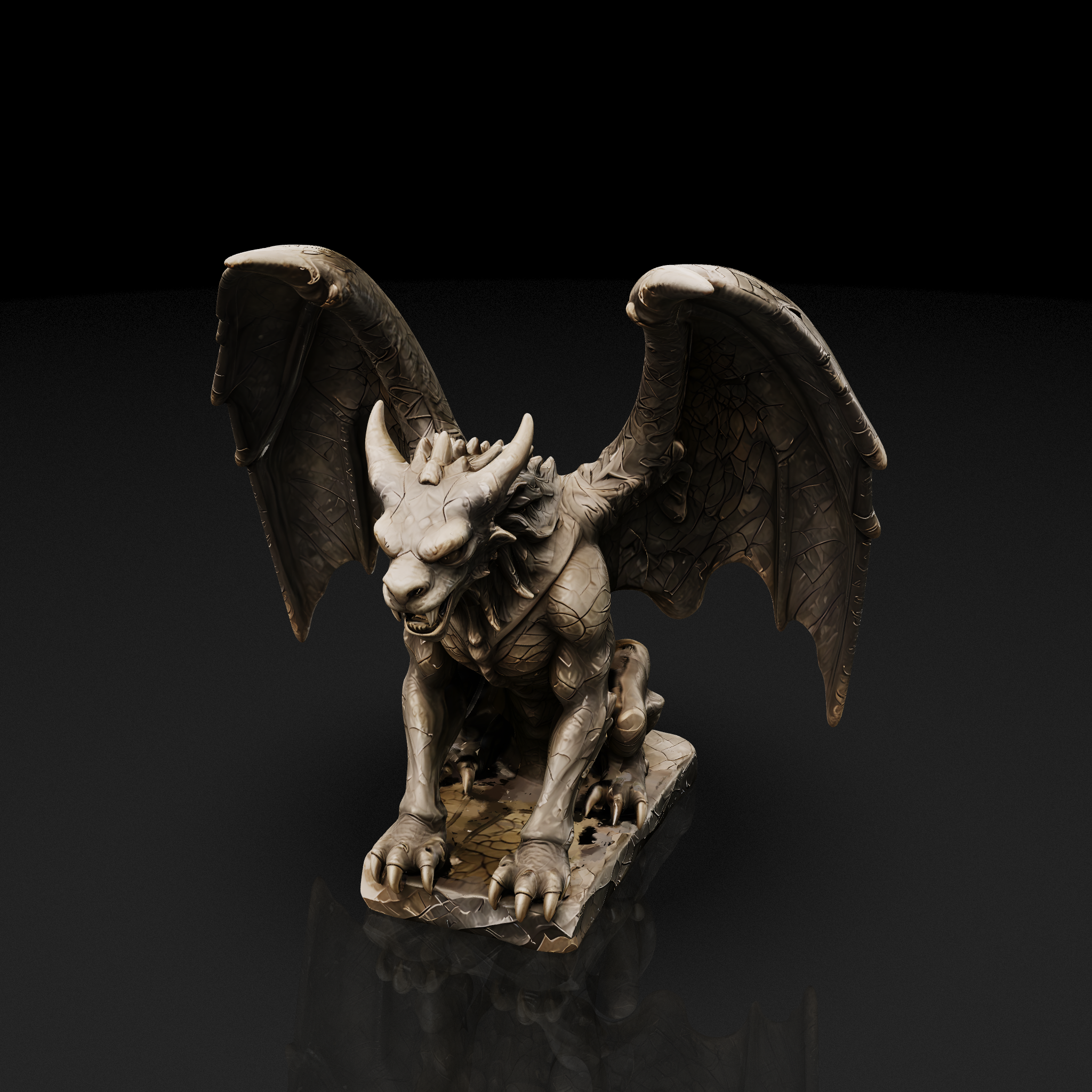 Winged Stone Gargoyle
