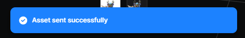 Export success notification