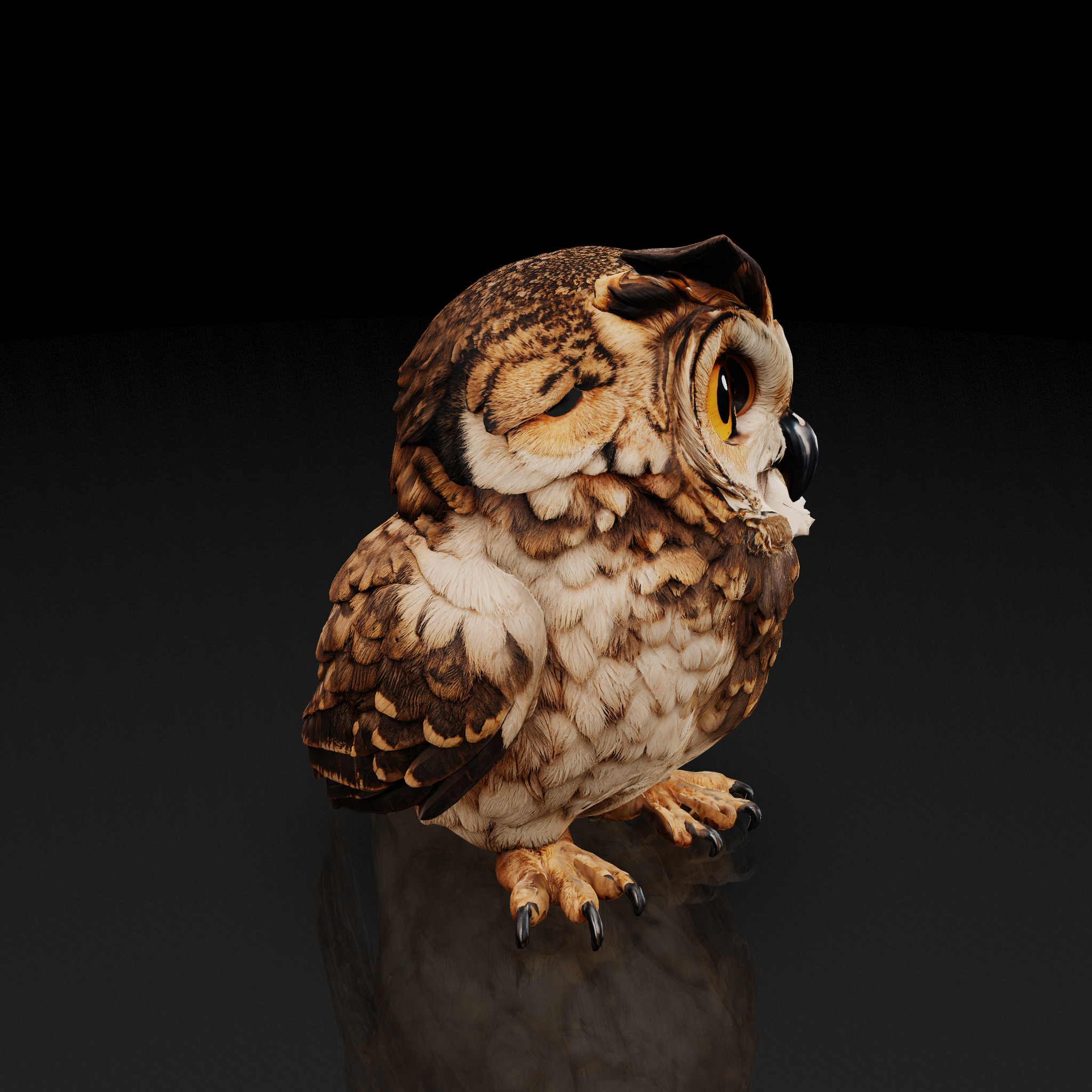 Vibrant Feathered Owl