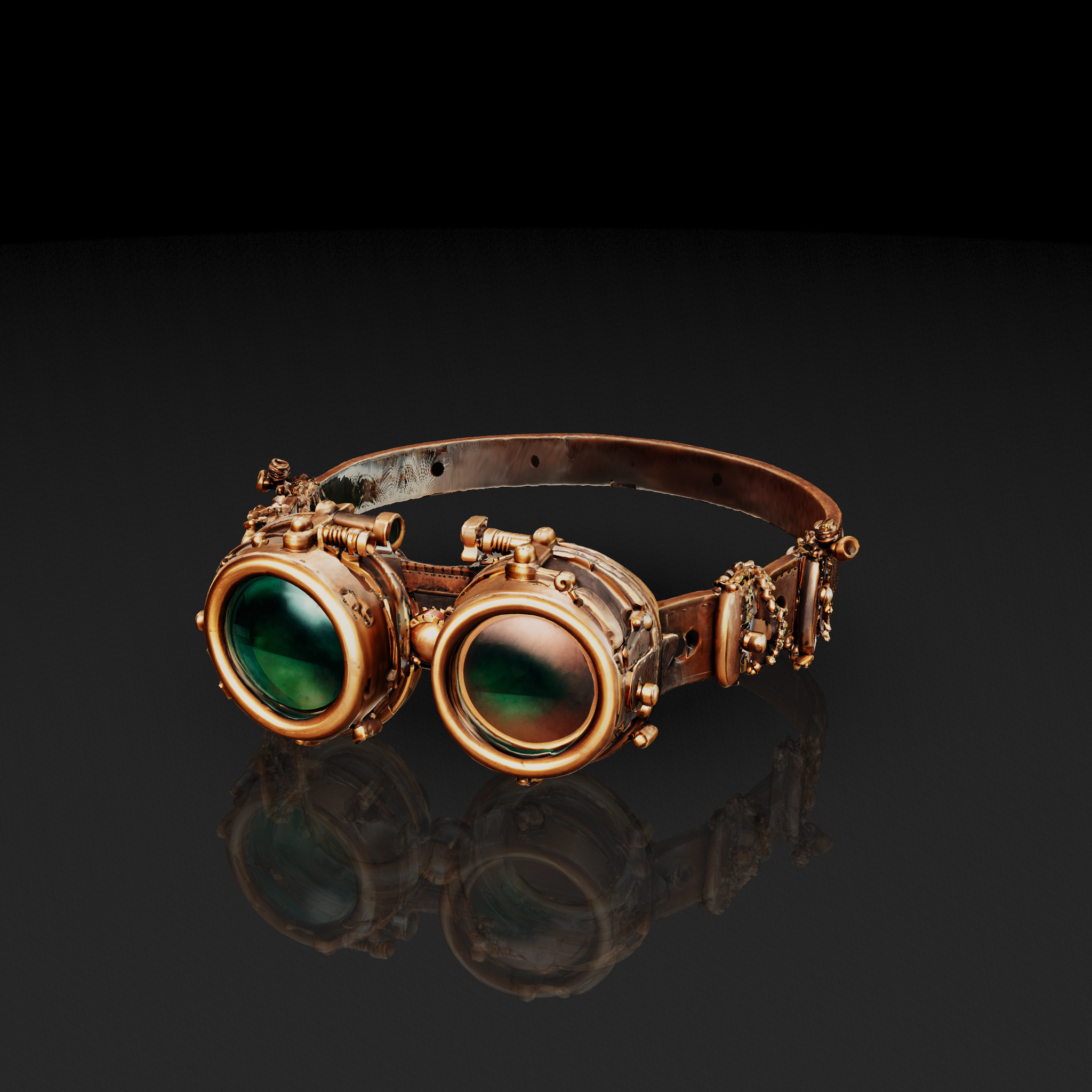 Brass Steampunk Goggles - 3D model
