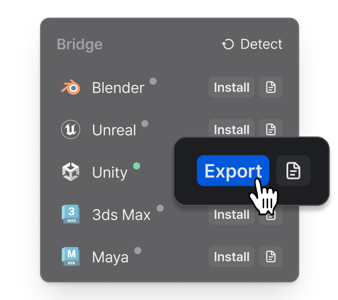 Export VARCO 3D assets to Unity