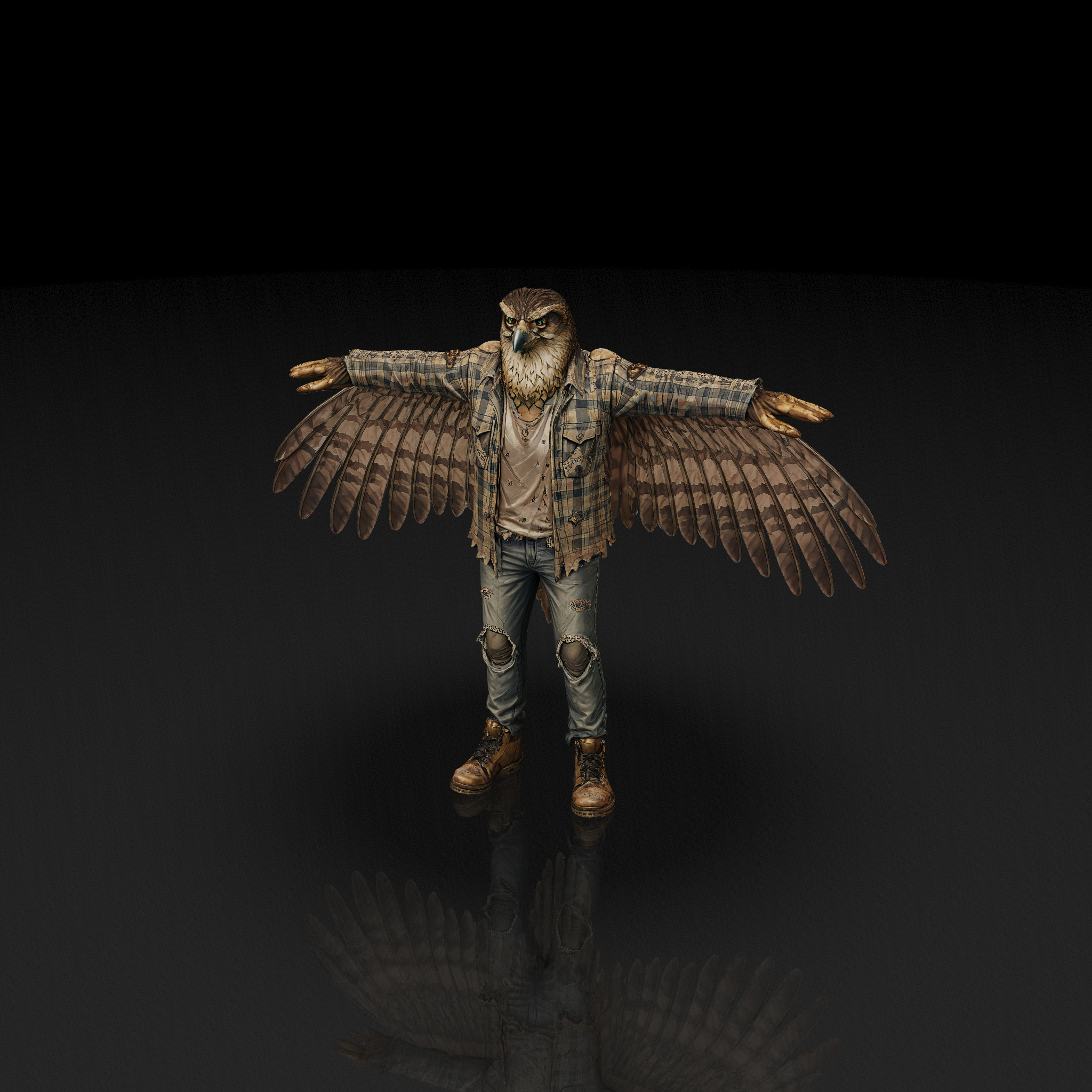 Goshawk Human Figure - 3D model