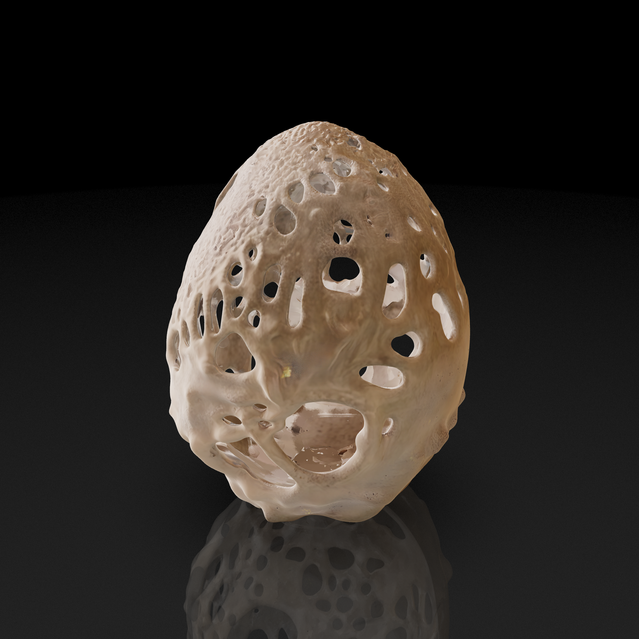 White Porous Egg Sculpture