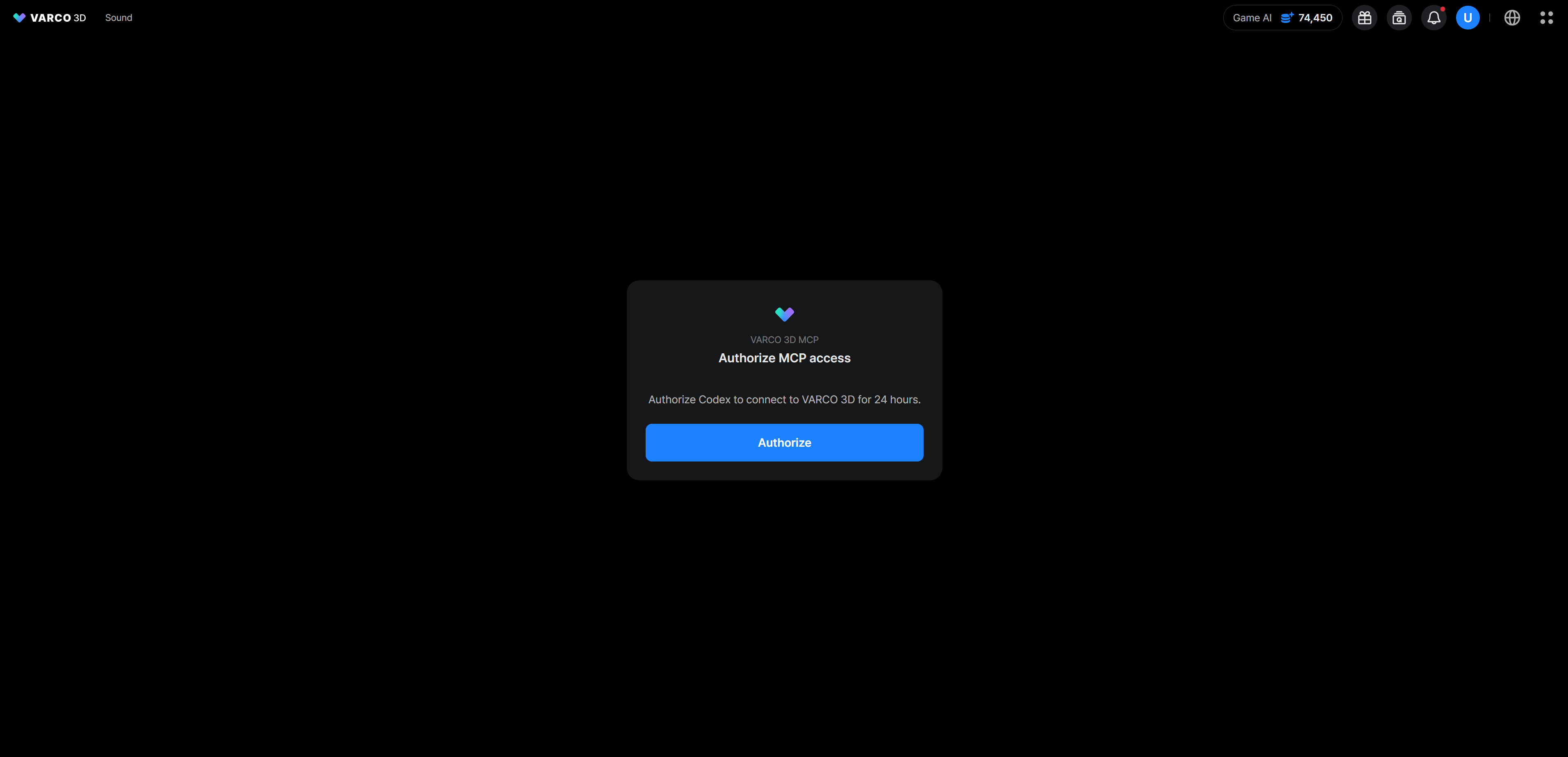 Authentication page popped up
